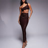 ASOS DESIGN sequin one shoulder faux-ord midi dress in chocolate