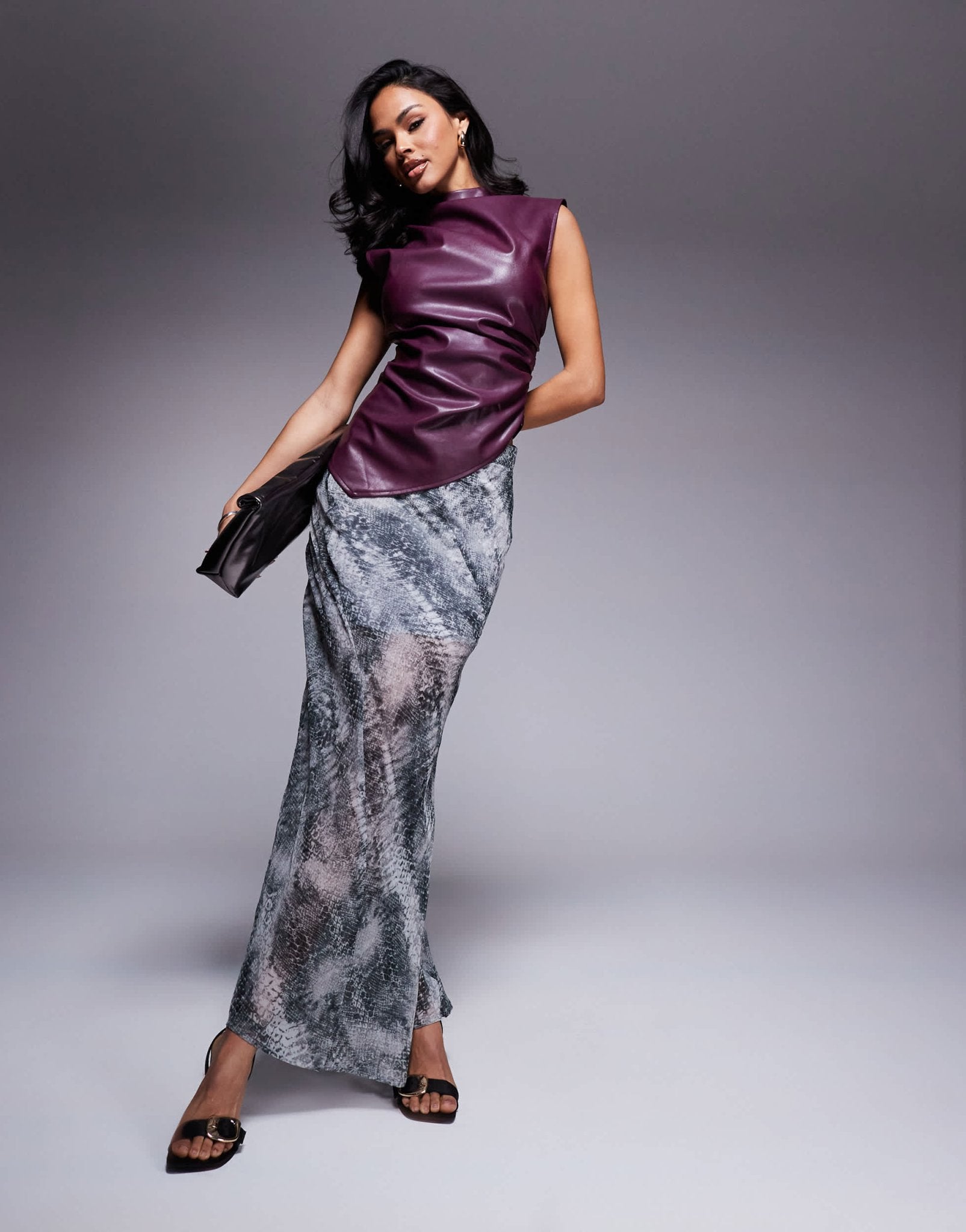 ASOS DESIGN sheer maxi skirt in snake print - ASOS Sample Sale EU Store