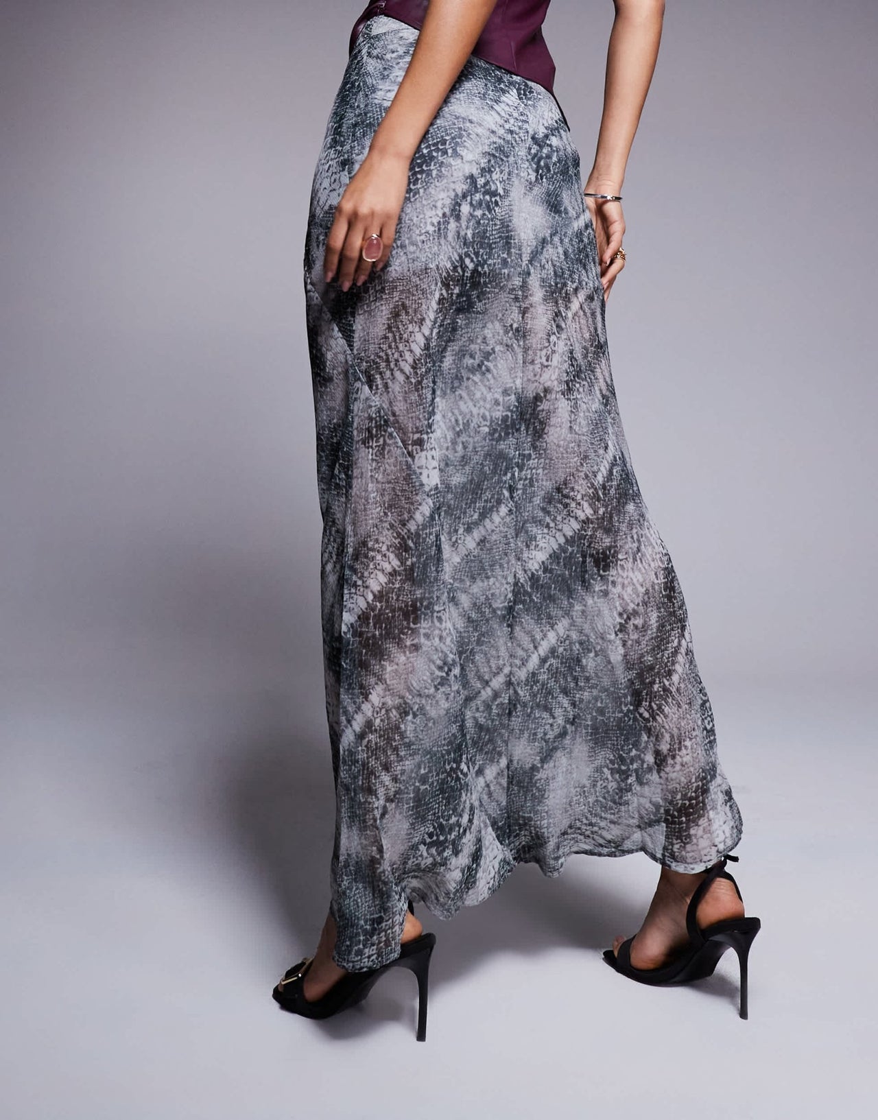 ASOS DESIGN sheer maxi skirt in snake print - ASOS Sample Sale EU Store