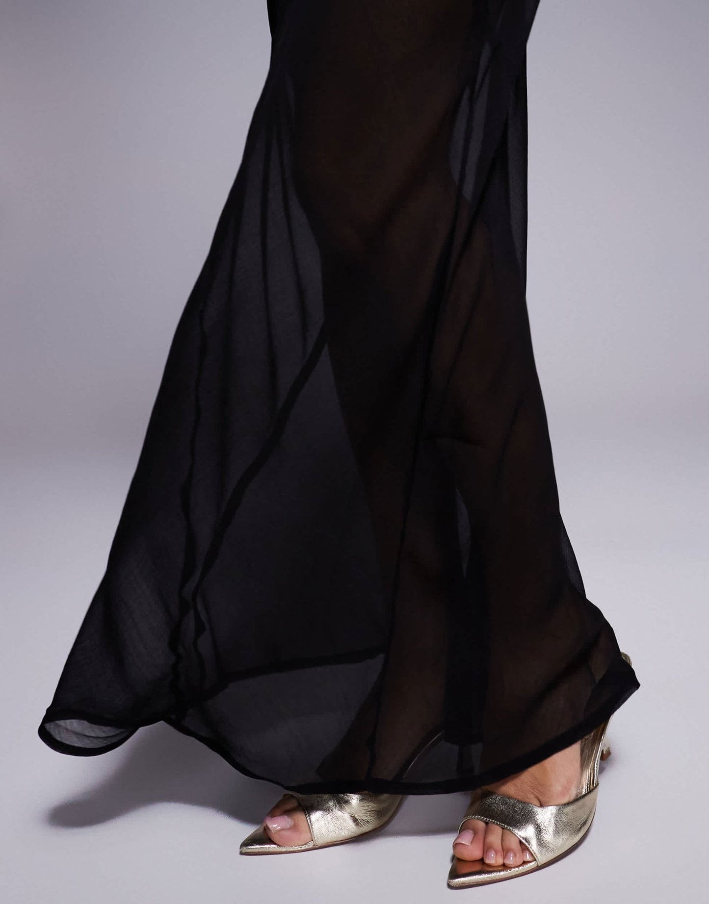ASOS DESIGN sheer maxi skirt with mini lining in black - ASOS Sample Sale EU Store