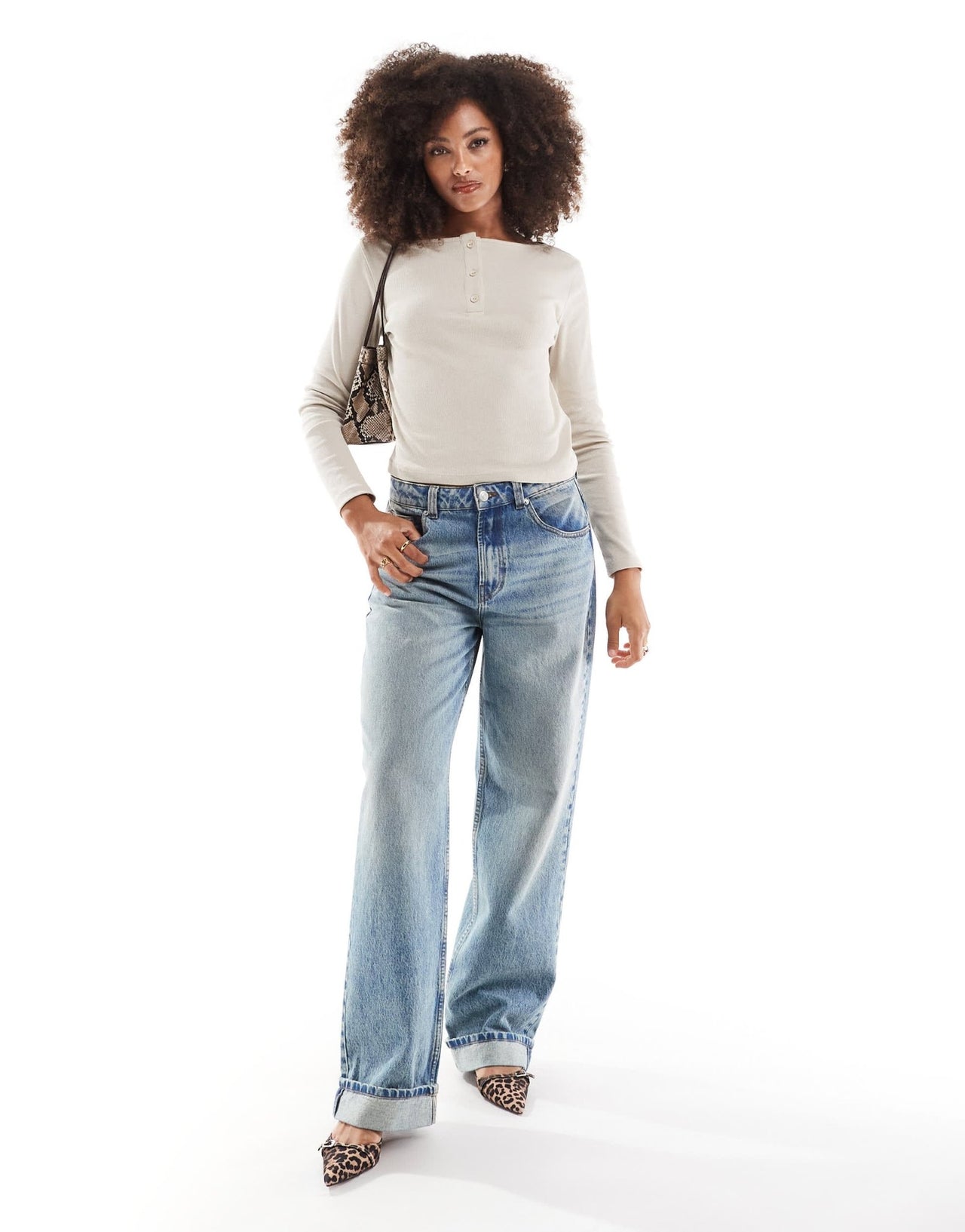 ASOS DESIGN sheer rib button through long sleeve top in cream - ASOS Sample Sale EU Store
