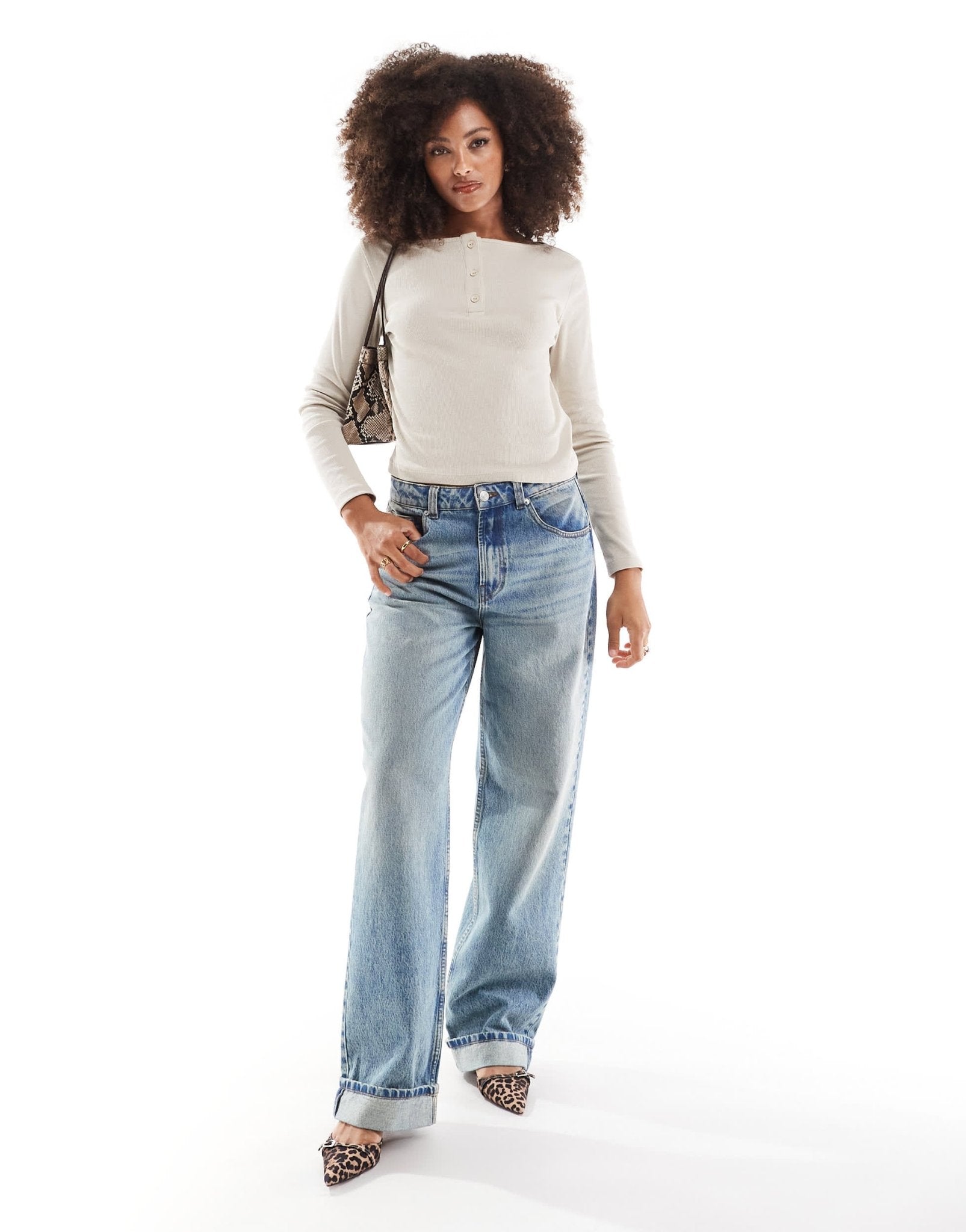 ASOS DESIGN sheer rib button through long sleeve top in cream - ASOS Sample Sale EU Store