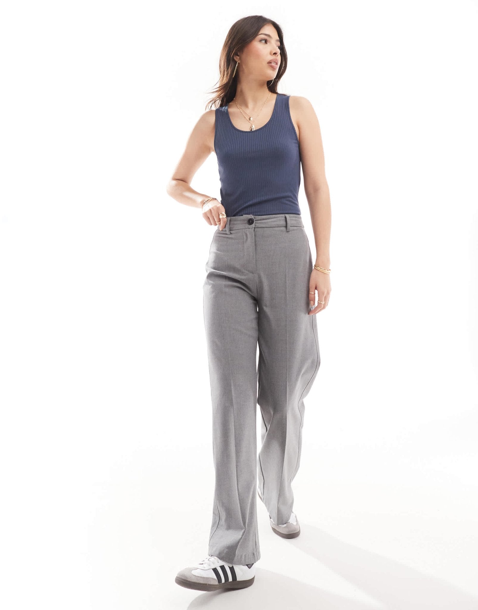 ASOS DESIGN sheer rib tank top in navy - ASOS Sample Sale EU Store