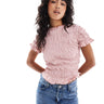 ASOS DESIGN shirred baby tee in dusky pink