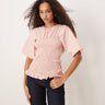 ASOS DESIGN shirred body top in peach pink