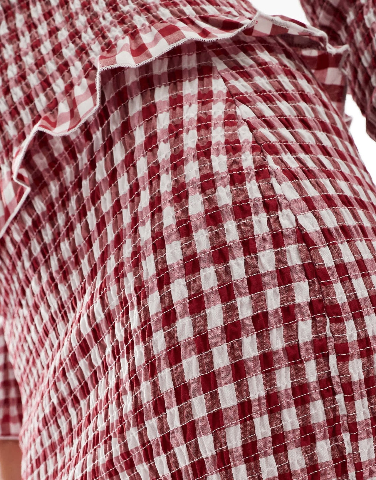 ASOS DESIGN shirred mini skirt co ord in red gingham - ASOS Sample Sale EU Store