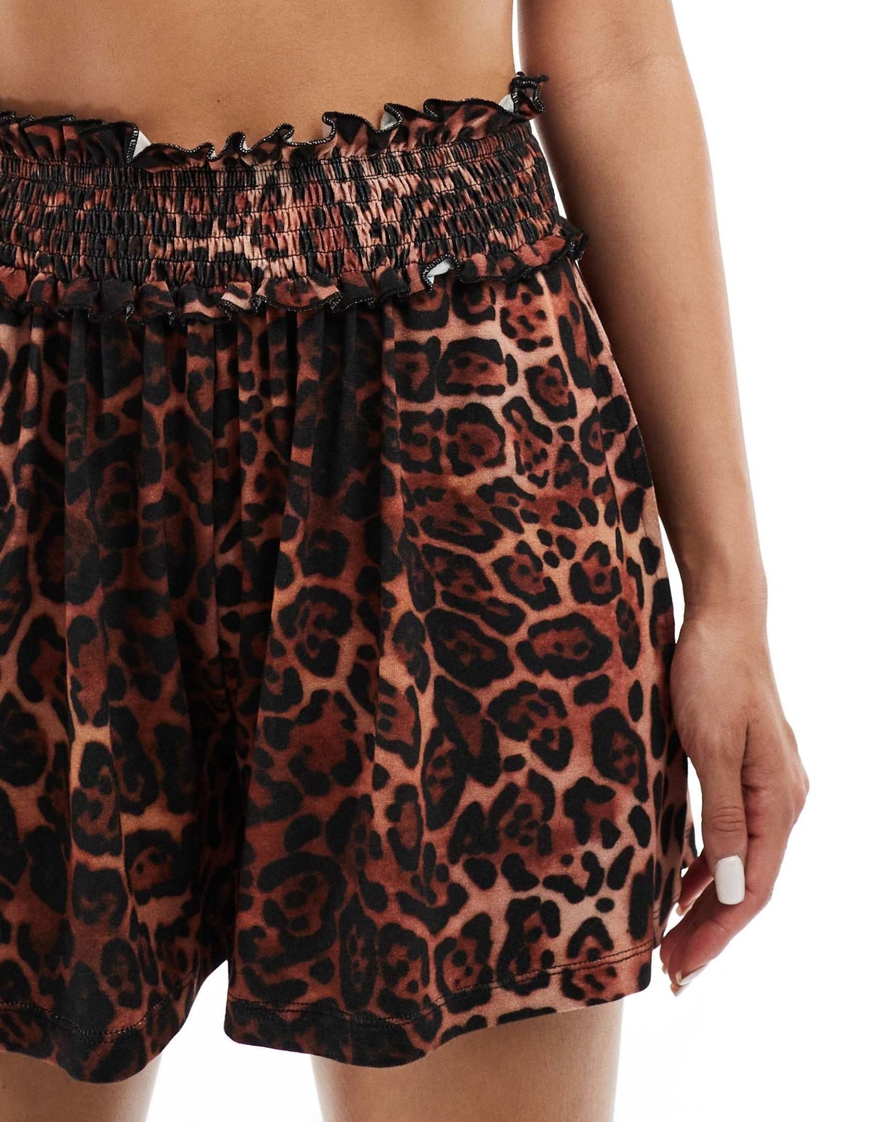 ASOS DESIGN shirred waist flippy shorts in animal print - ASOS Sample Sale EU Store