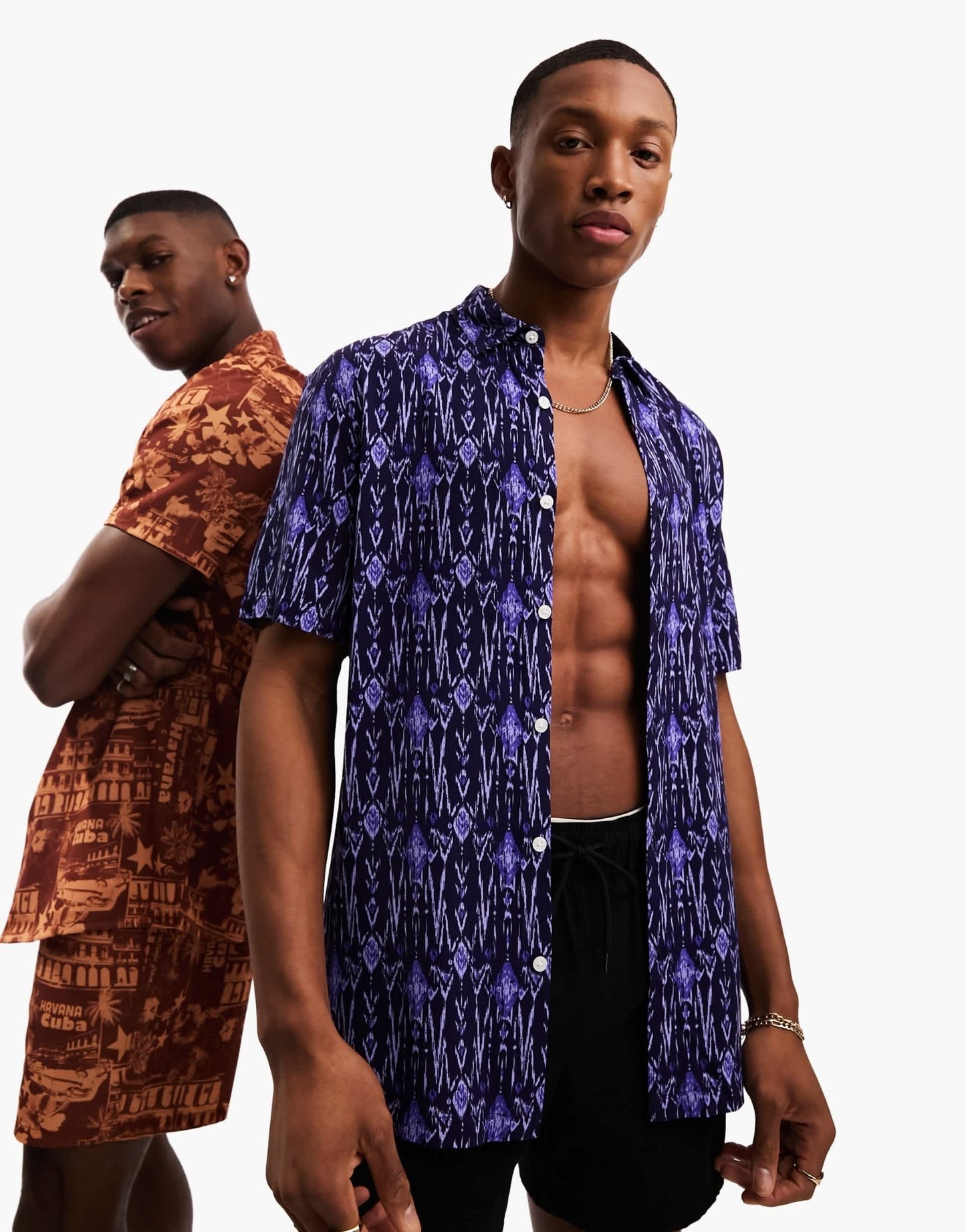 ASOS DESIGN shirt in navy aztec print - ASOS Sample Sale EU Store