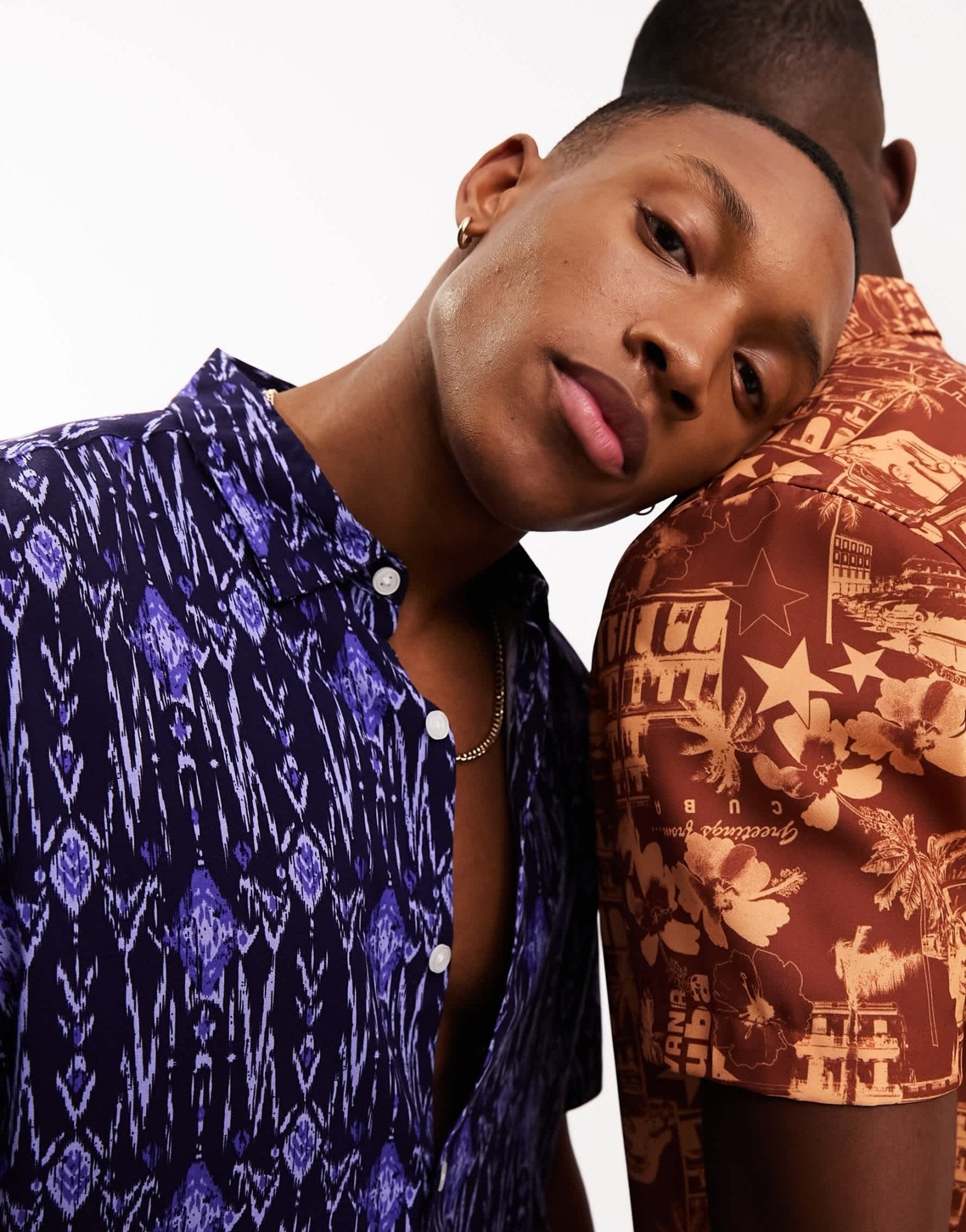 ASOS DESIGN shirt in navy aztec print - ASOS Sample Sale EU Store