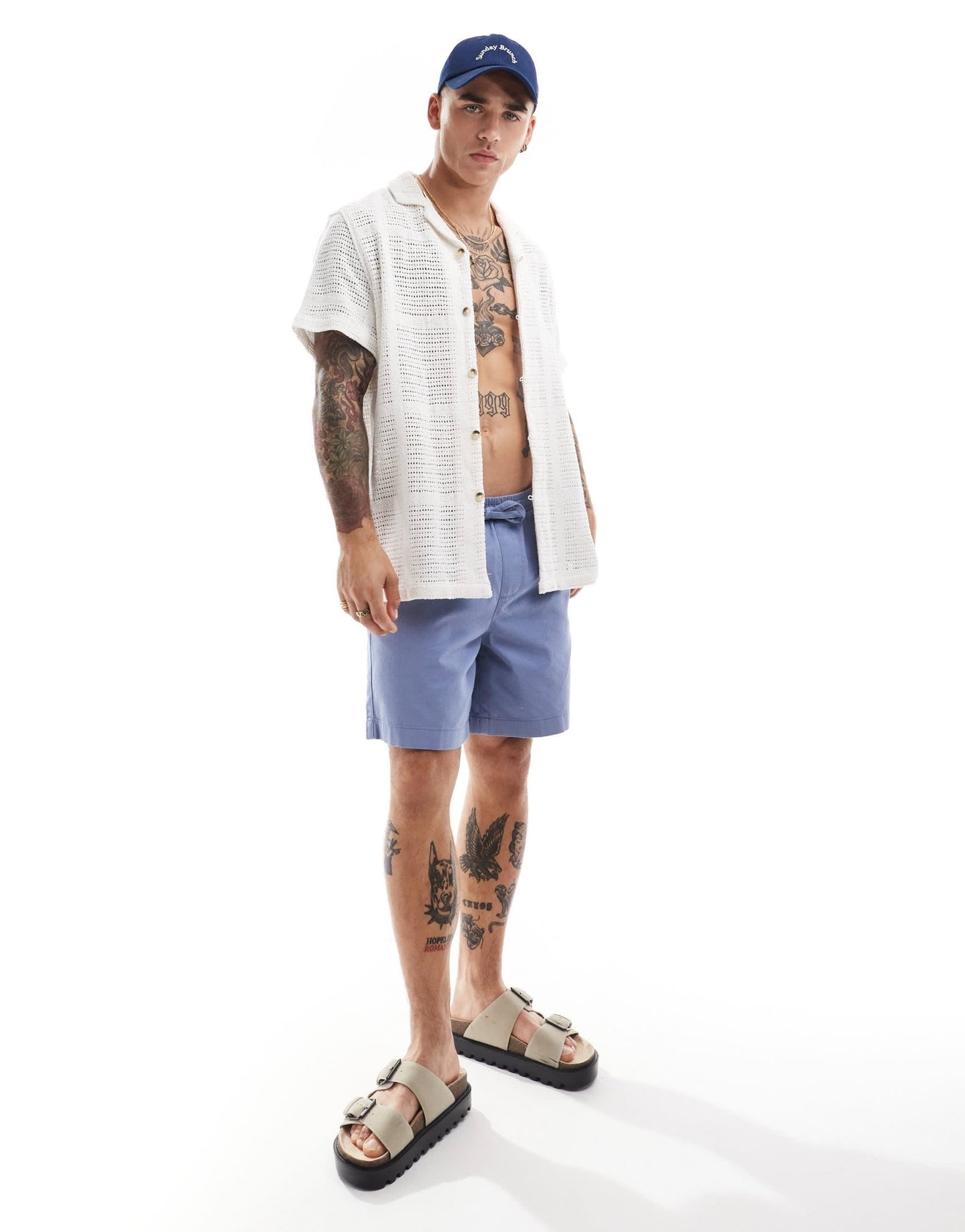 ASOS DESIGN short sleeve relaxed revere crochet shirt in ecru - ASOS Sample Sale EU Store