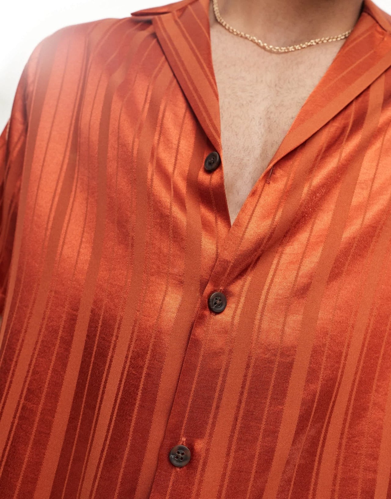 ASOS DESIGN short sleeve relaxed shirt in orange jacquard - ASOS Sample Sale EU Store