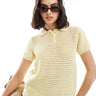 ASOS DESIGN short sleeved polo top in buttermilk
