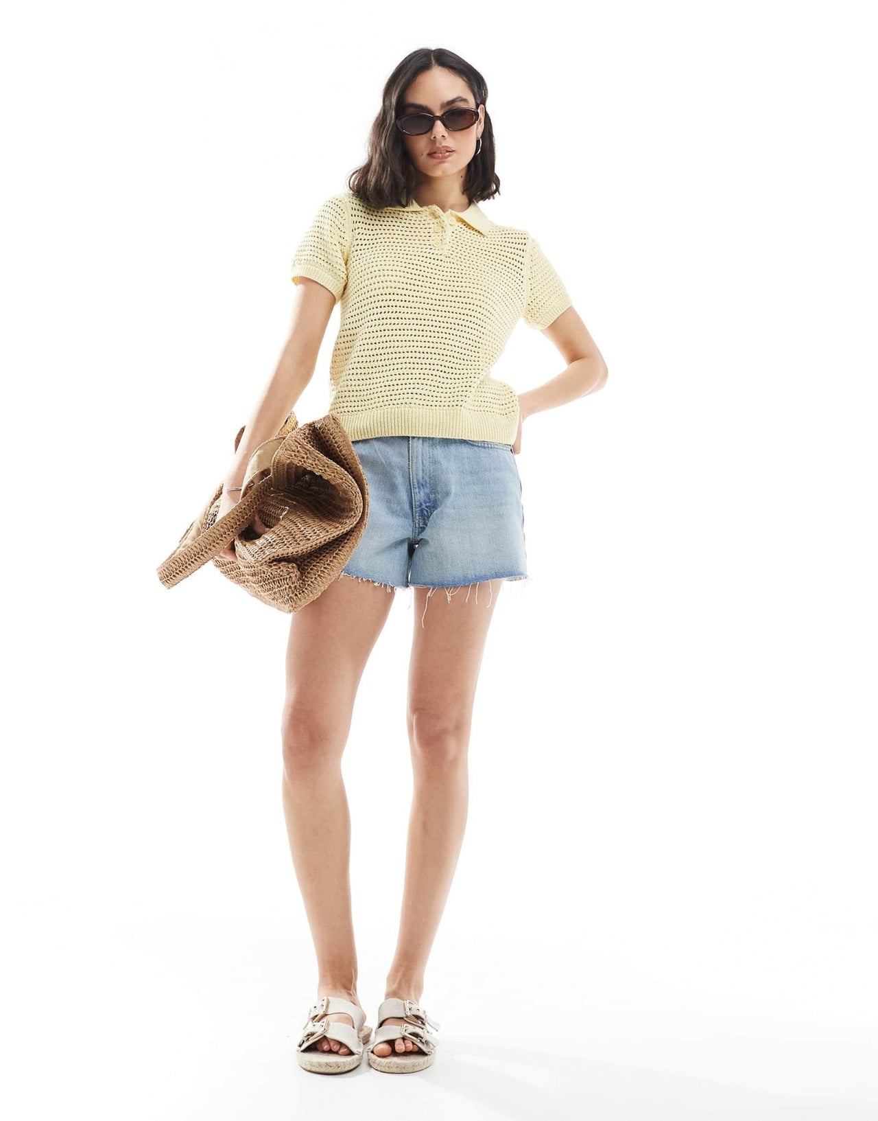 ASOS DESIGN short sleeved polo top in buttermilk - ASOS Sample Sale EU Store