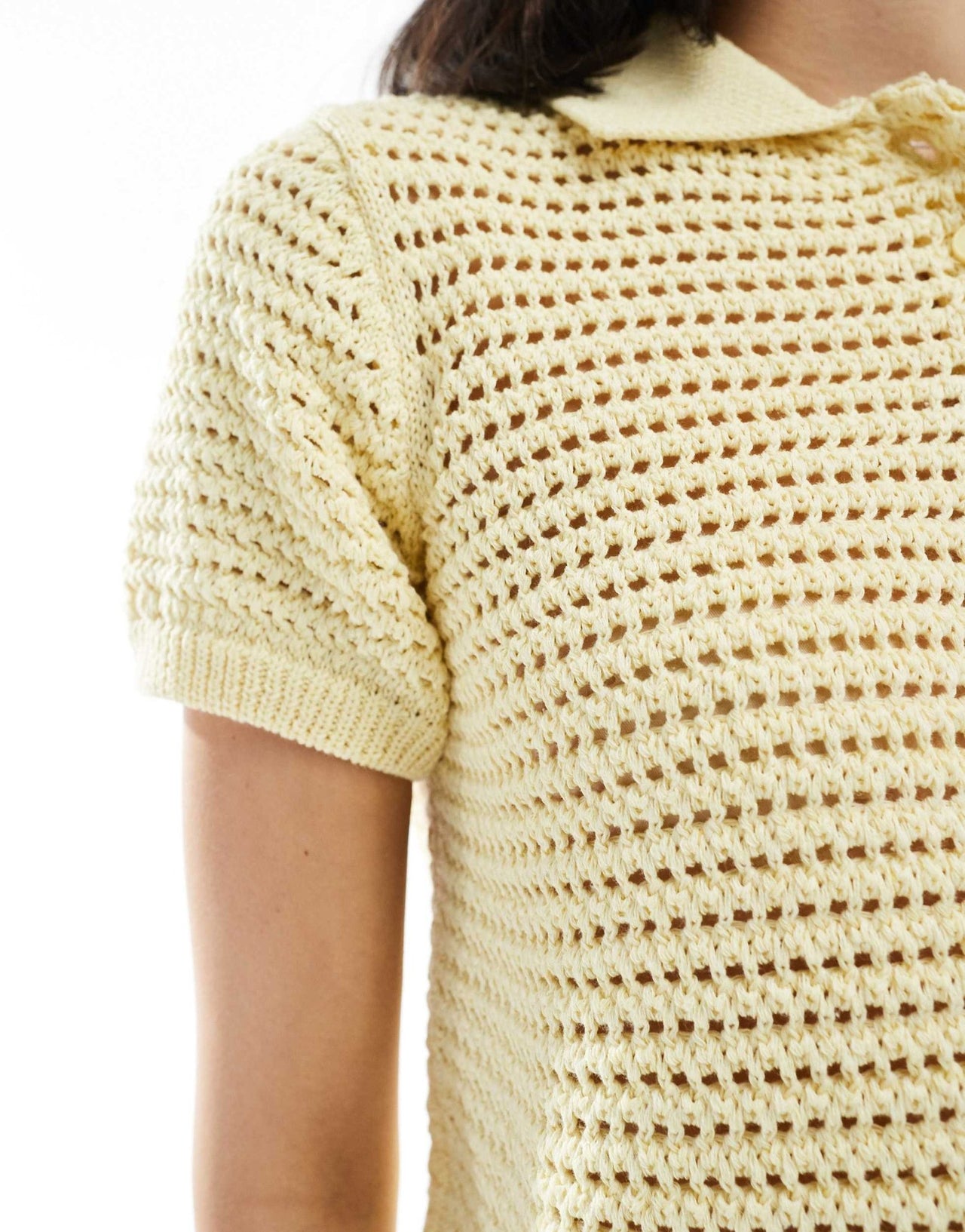 ASOS DESIGN short sleeved polo top in buttermilk - ASOS Sample Sale EU Store
