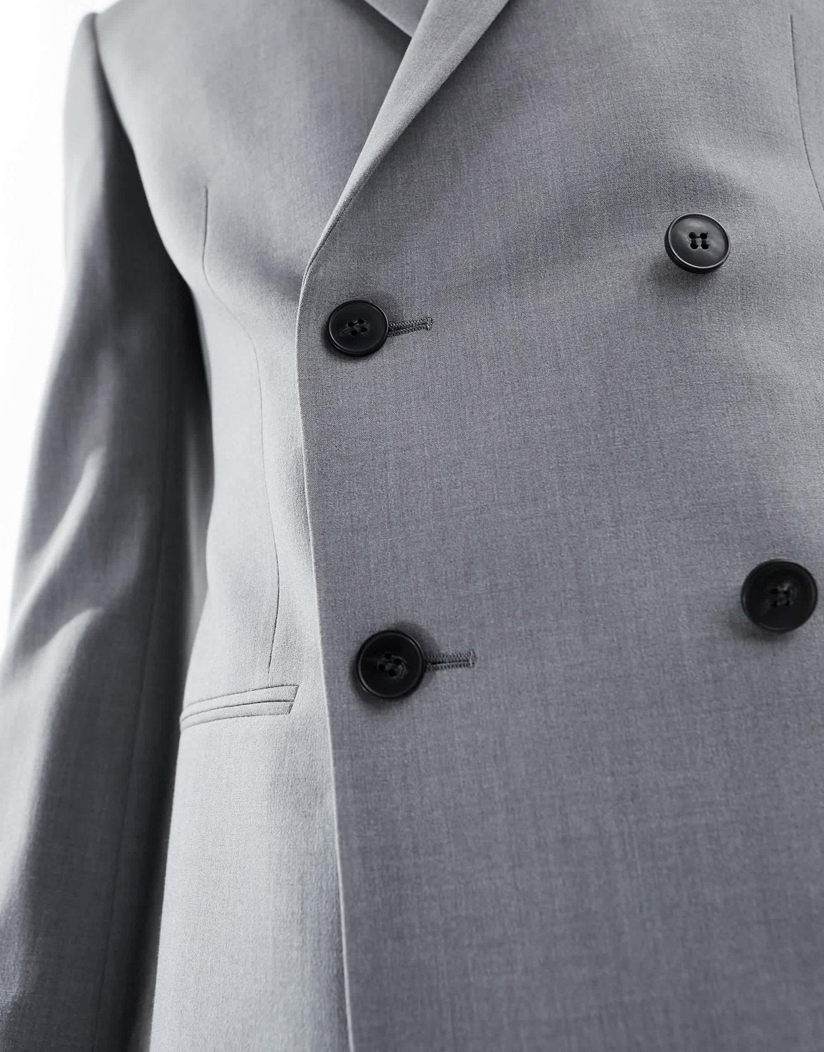 ASOS DESIGN skinny double breasted suit jacket in grey - ASOS Sample Sale EU Store