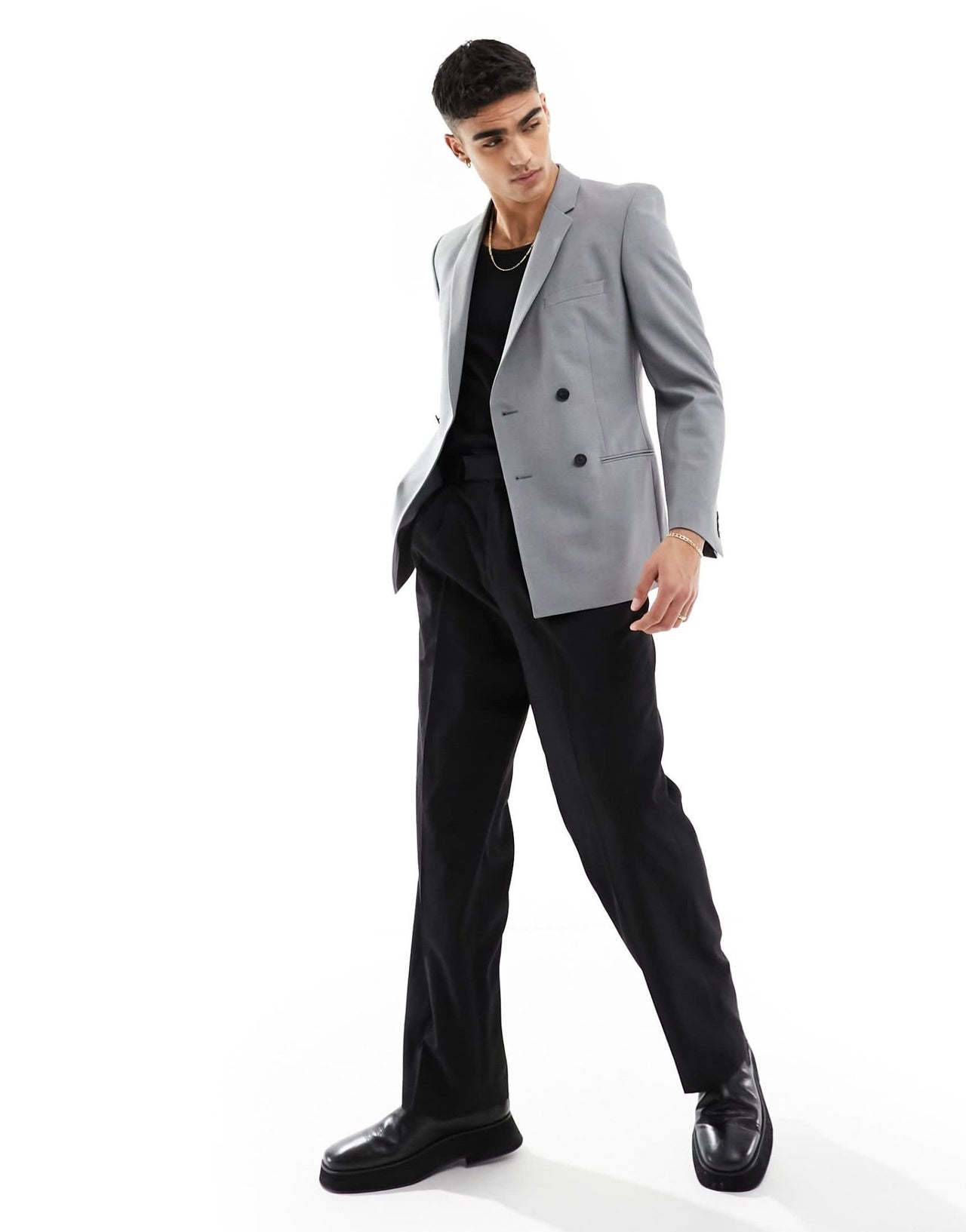 ASOS DESIGN skinny double breasted suit jacket in grey - ASOS Sample Sale EU Store