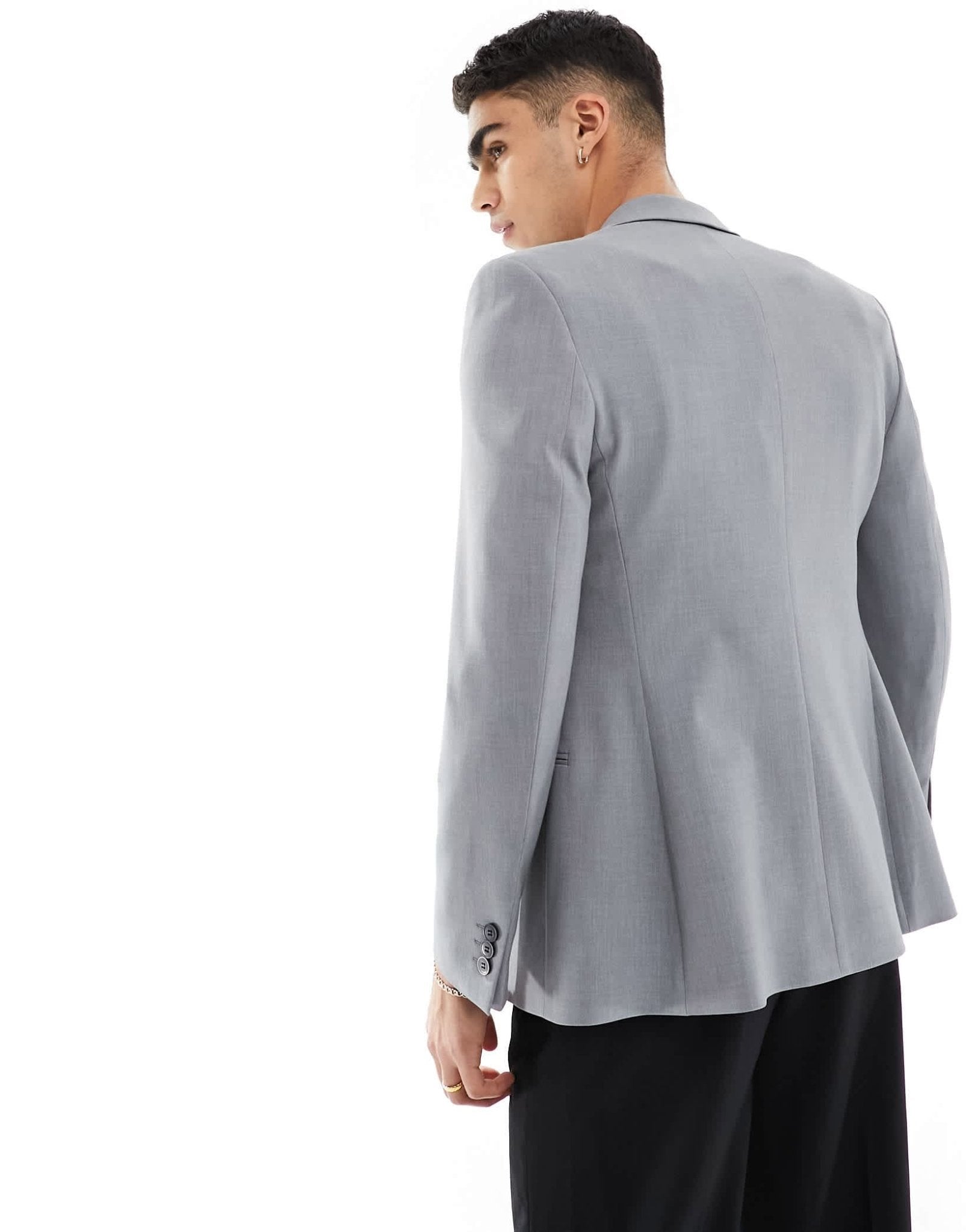 ASOS DESIGN skinny double breasted suit jacket in grey - ASOS Sample Sale EU Store