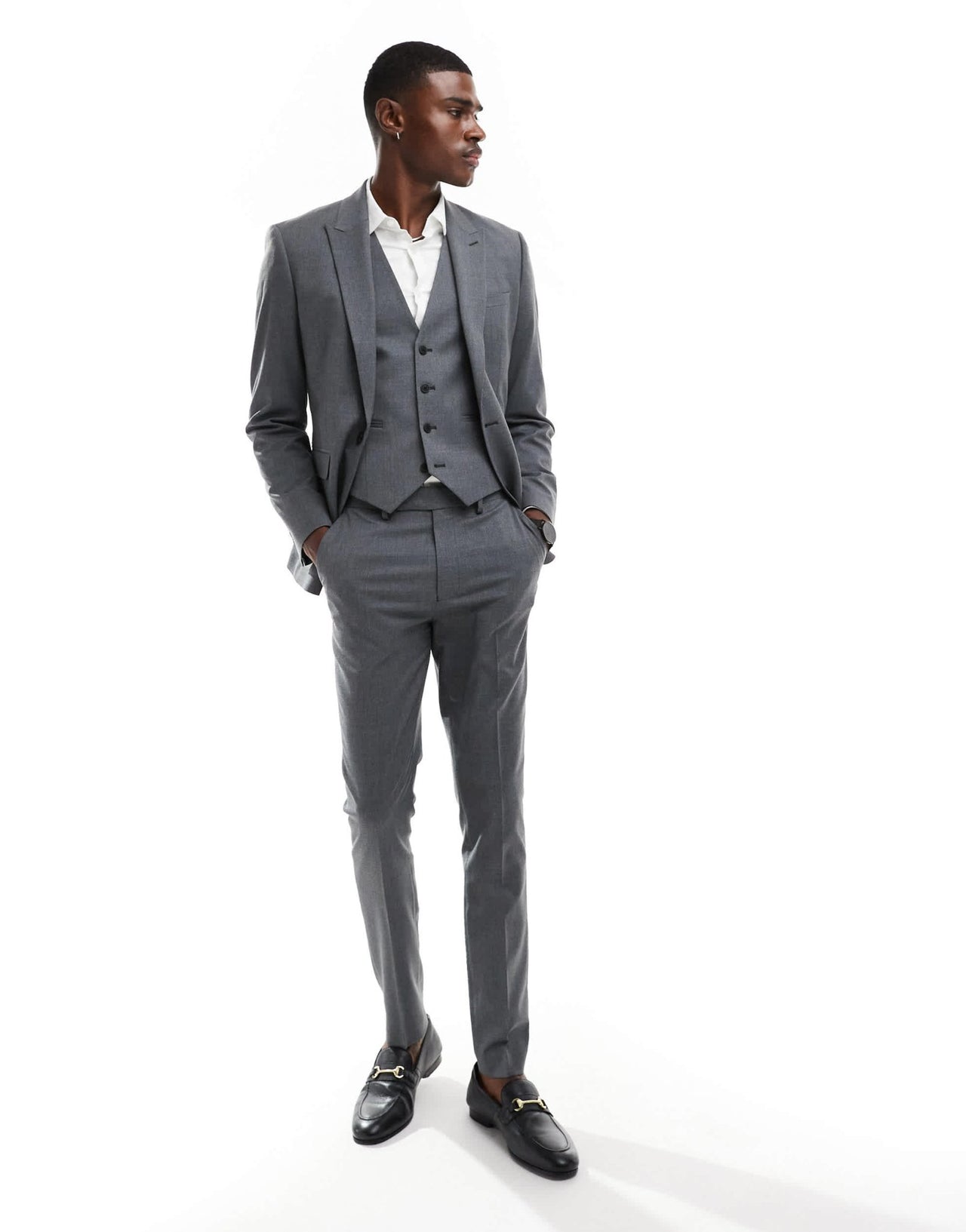 ASOS DESIGN skinny fit suit jacket with wool in charcoal grey - ASOS Sample Sale EU Store