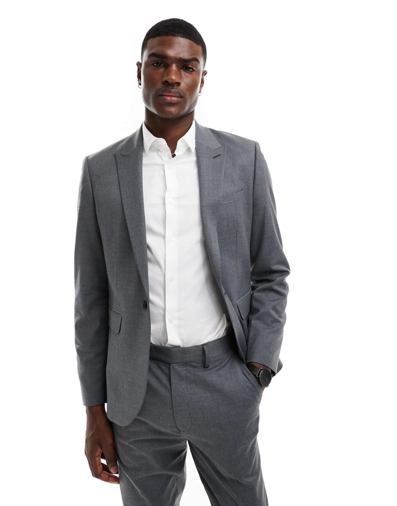 ASOS DESIGN skinny fit suit jacket with wool in charcoal grey - ASOS Sample Sale EU Store