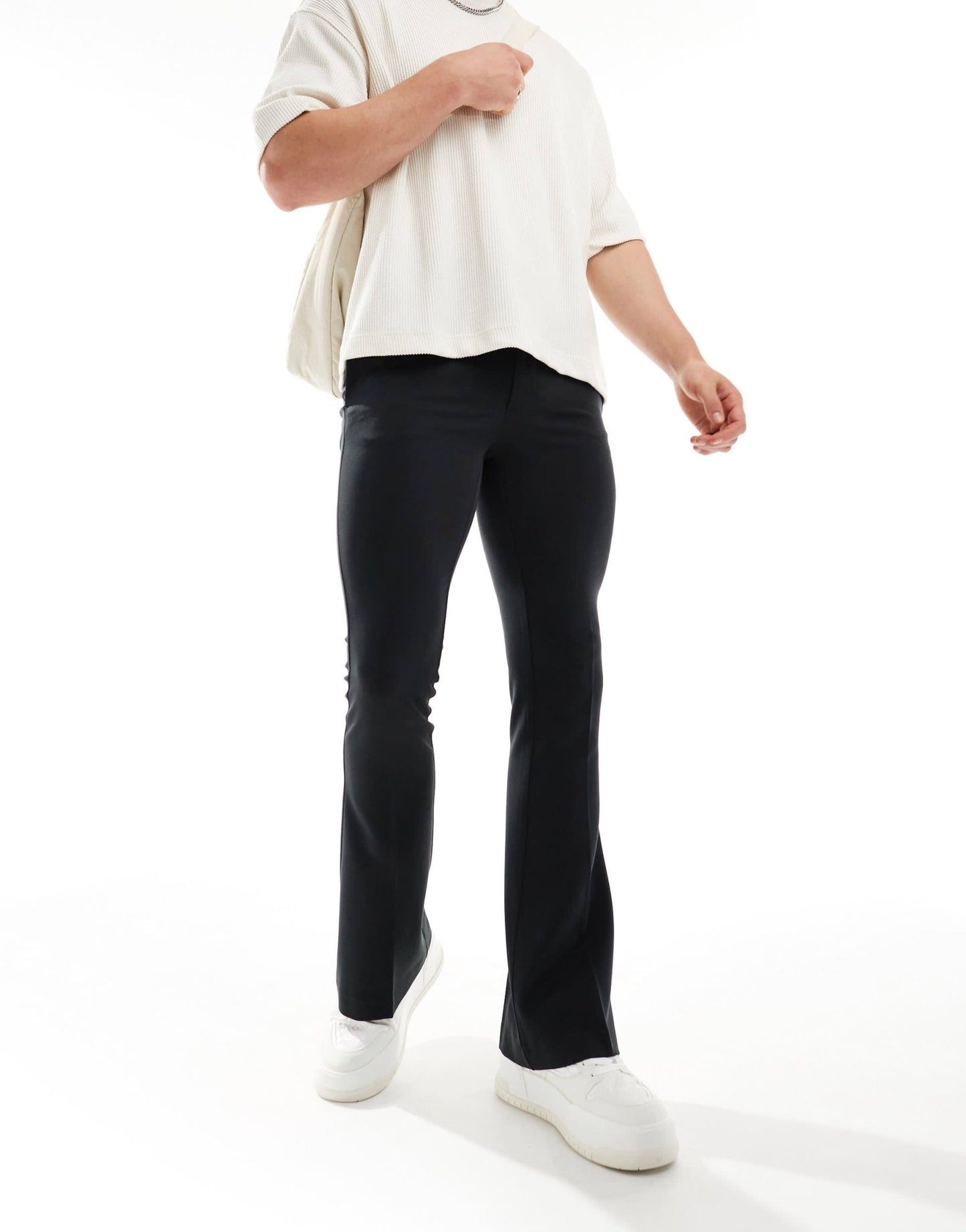 ASOS DESIGN skinny flared smart trousers in black - ASOS Sample Sale EU Store
