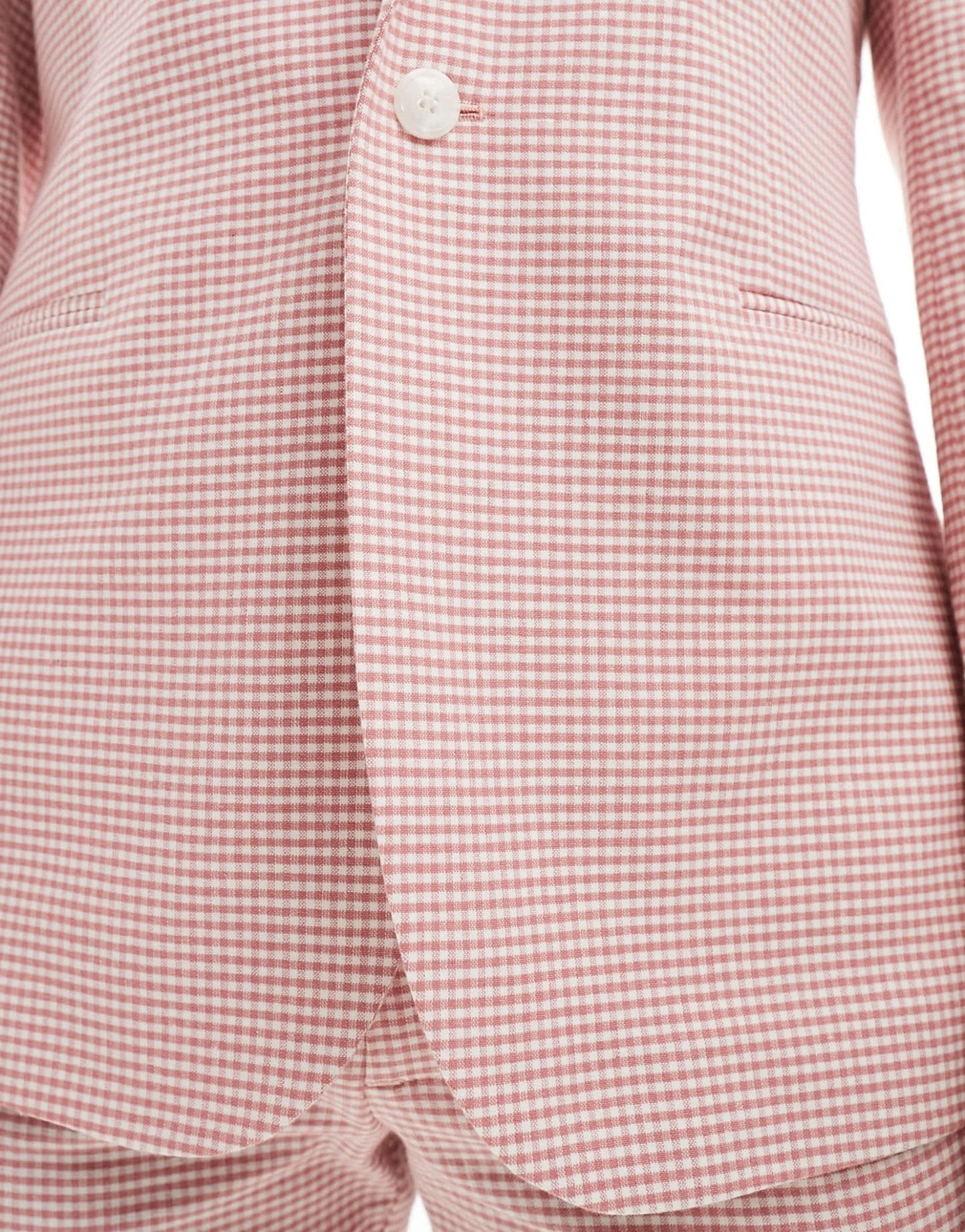 ASOS DESIGN skinny gingham suit jacket in pink - ASOS Sample Sale EU Store