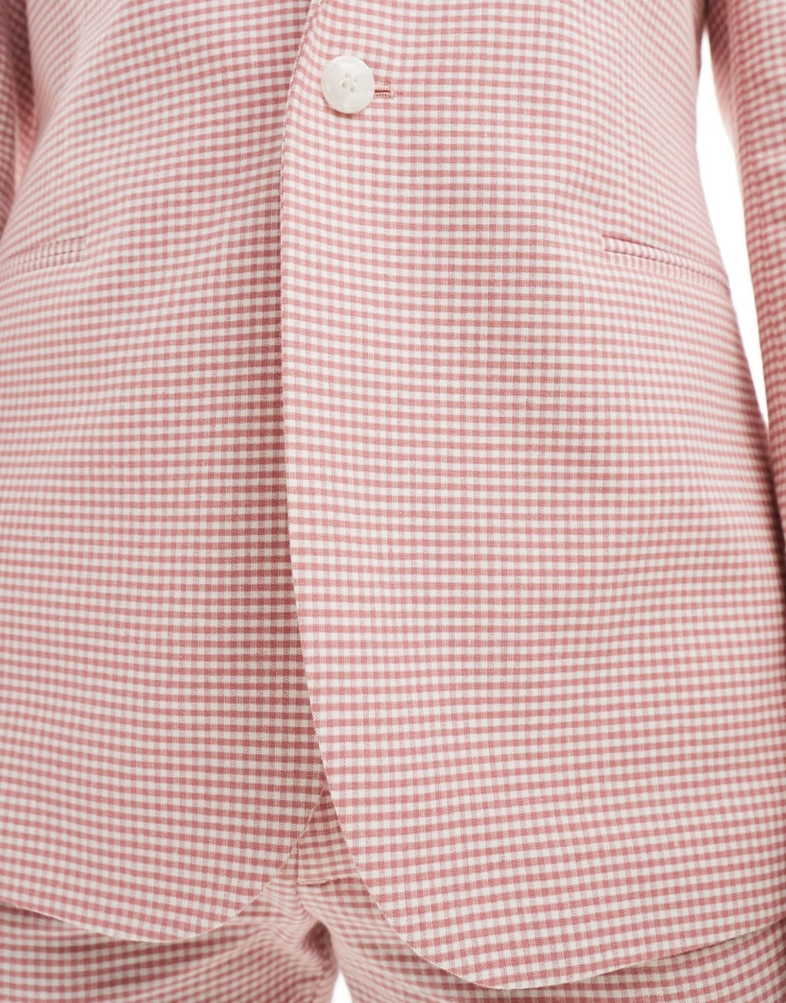 ASOS DESIGN skinny gingham suit jacket in pink - ASOS Sample Sale EU Store
