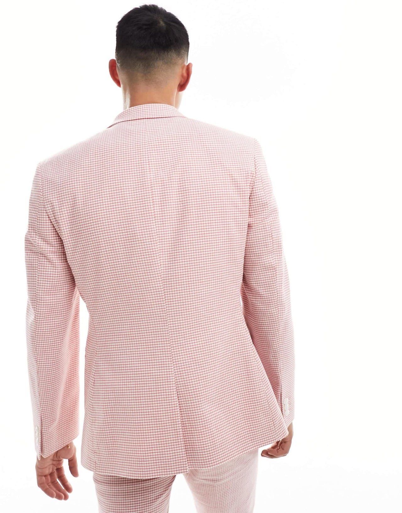 ASOS DESIGN skinny gingham suit jacket in pink - ASOS Sample Sale EU Store