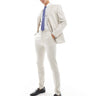 ASOS DESIGN skinny linen mix suit trousers in stone