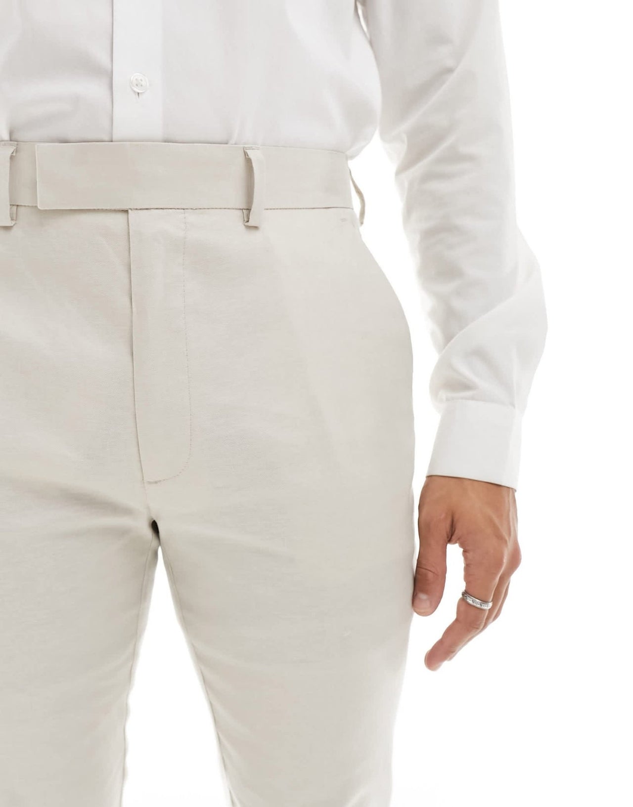 ASOS DESIGN skinny linen mix suit trousers in stone - ASOS Sample Sale EU Store