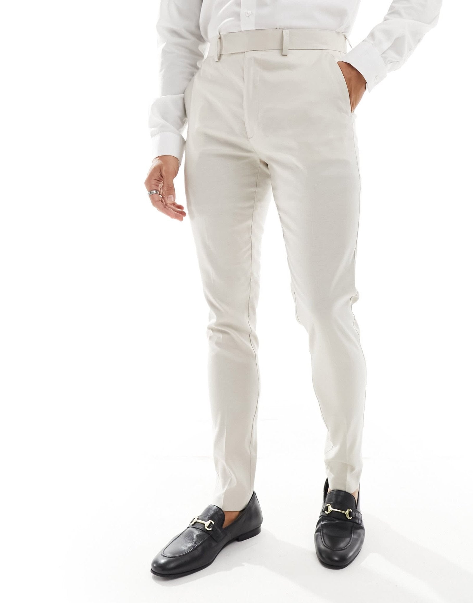 ASOS DESIGN skinny linen mix suit trousers in stone - ASOS Sample Sale EU Store