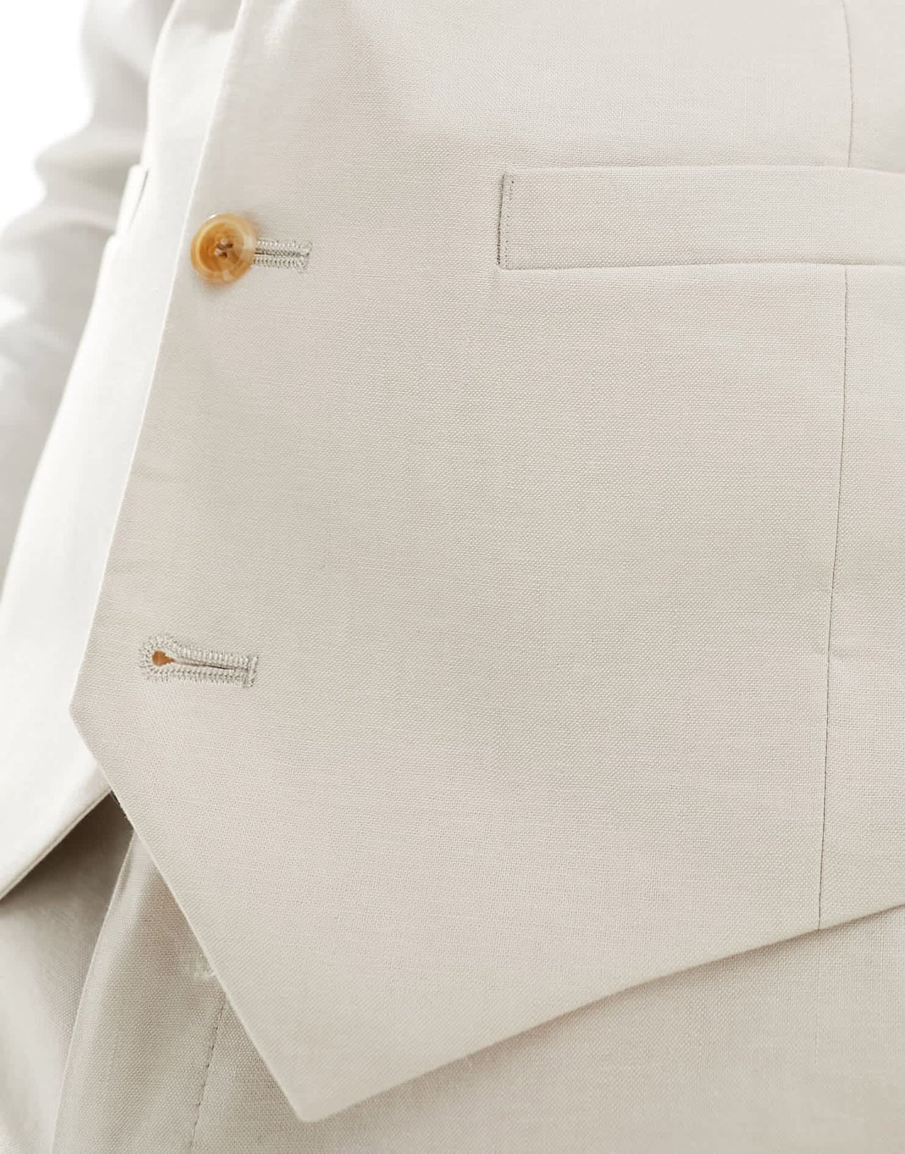 ASOS DESIGN skinny linen mix suit waistcoat in stone - ASOS Sample Sale EU Store