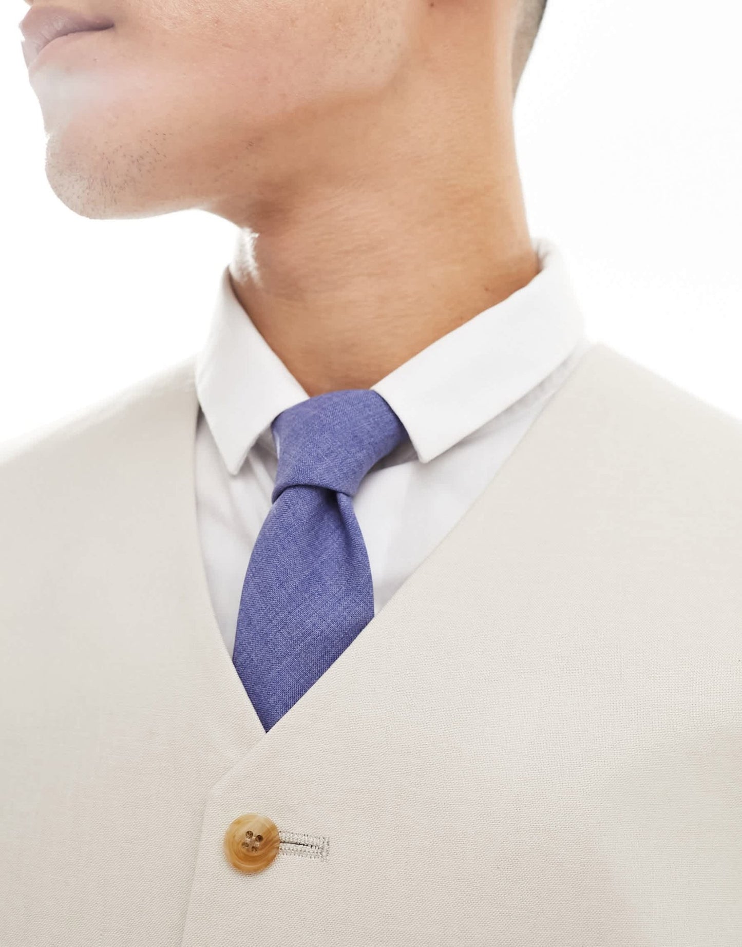 ASOS DESIGN skinny linen mix suit waistcoat in stone - ASOS Sample Sale EU Store