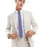 ASOS DESIGN skinny linen suit jacket in stone