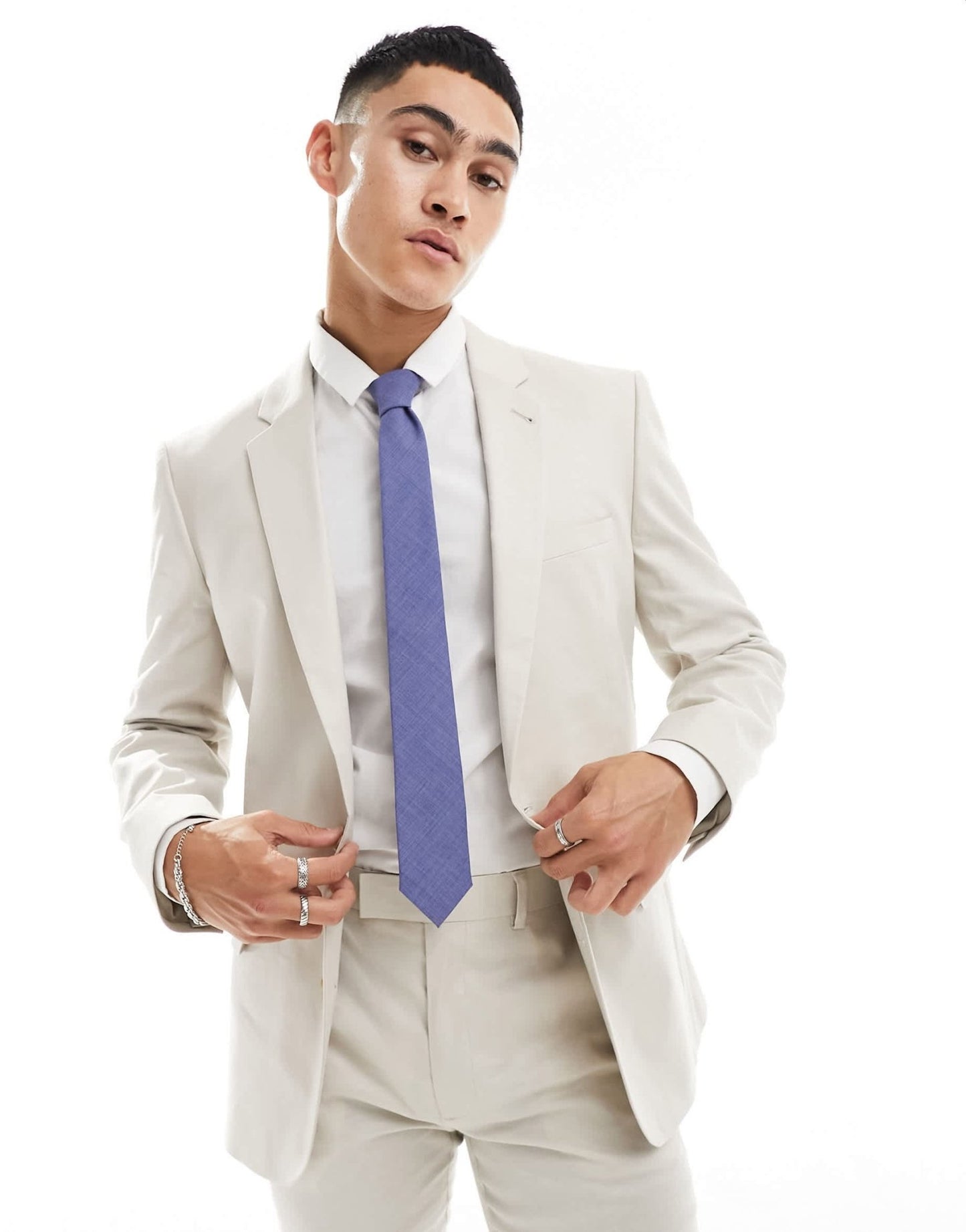ASOS DESIGN skinny linen suit jacket in stone - ASOS Sample Sale EU Store