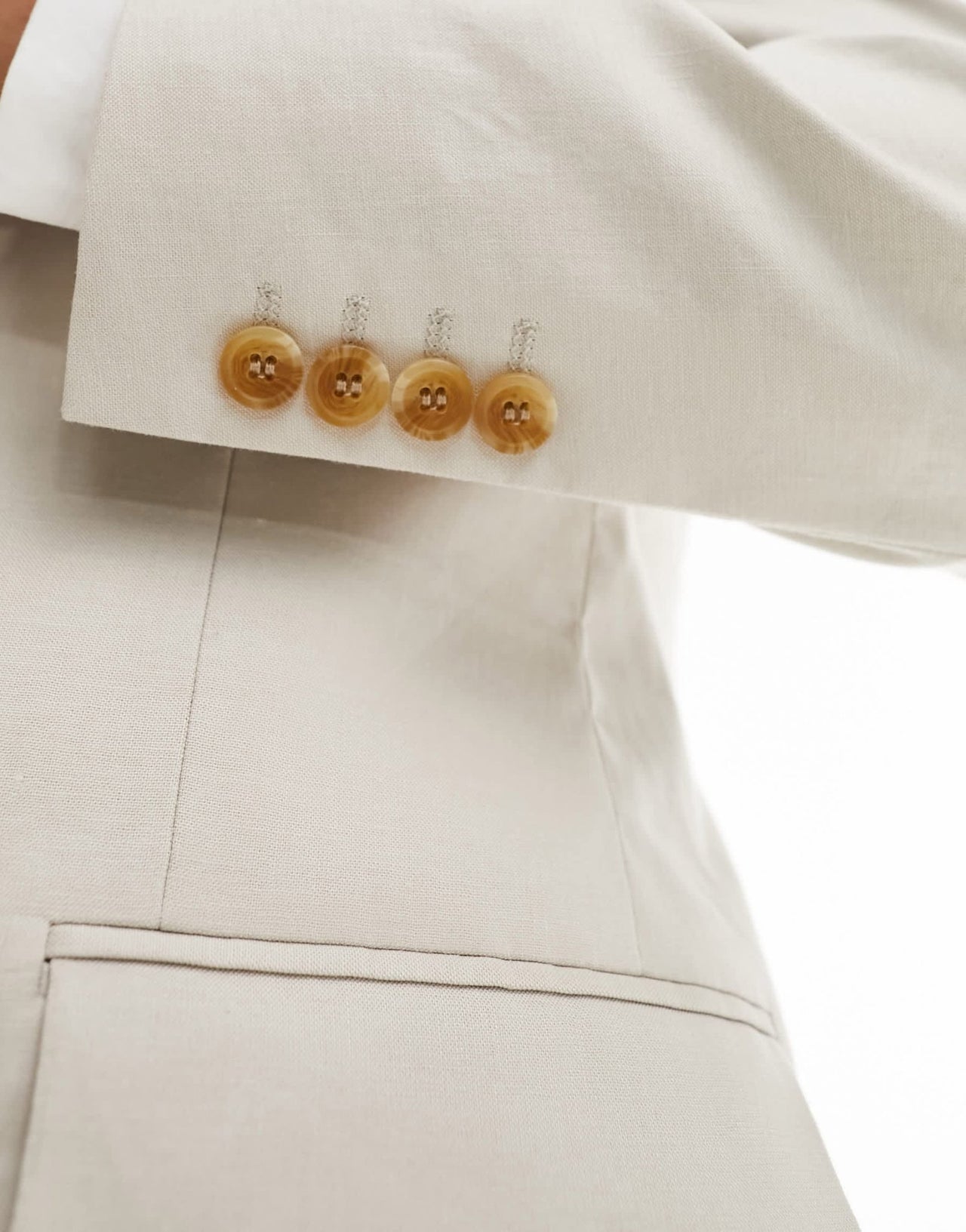 ASOS DESIGN skinny linen suit jacket in stone - ASOS Sample Sale EU Store