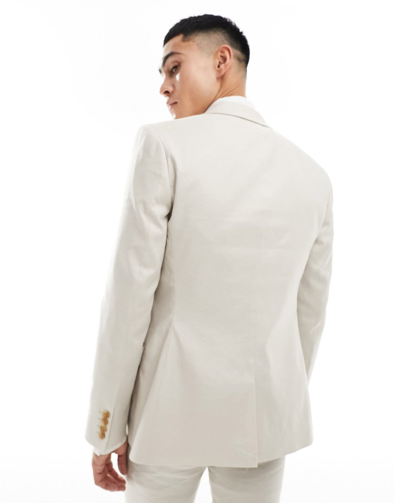 ASOS DESIGN skinny linen suit jacket in stone - ASOS Sample Sale EU Store