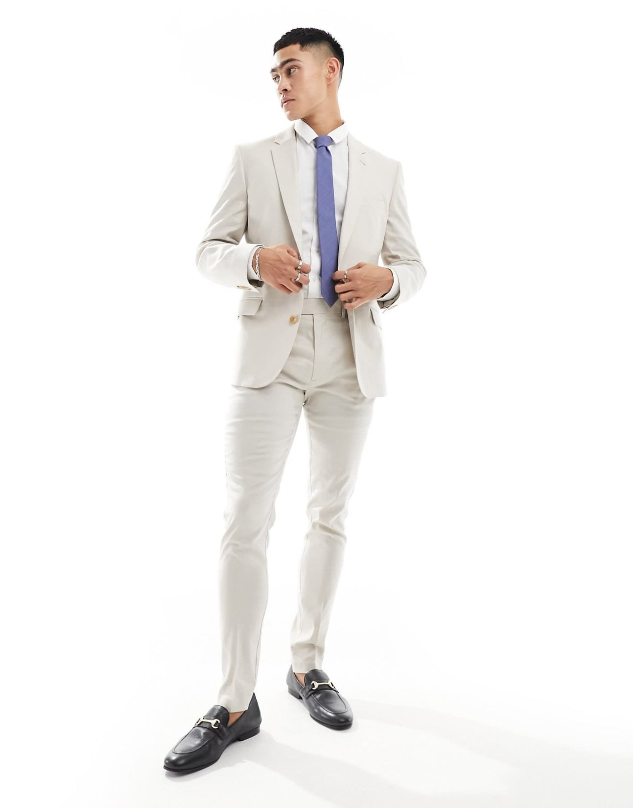 ASOS DESIGN skinny linen suit jacket in stone - ASOS Sample Sale EU Store