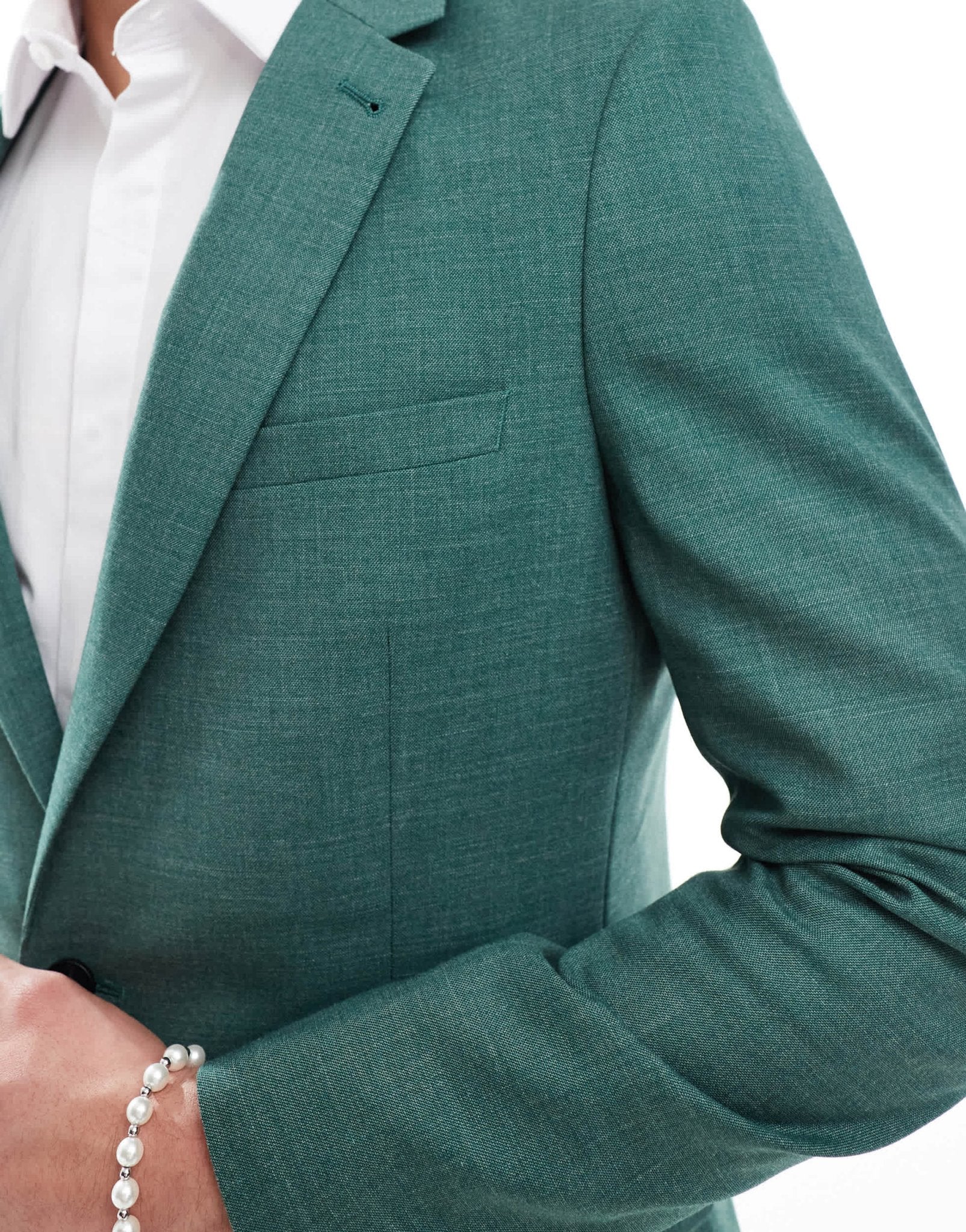 ASOS DESIGN skinny suit jacket in green crosshatch - ASOS Sample Sale EU Store