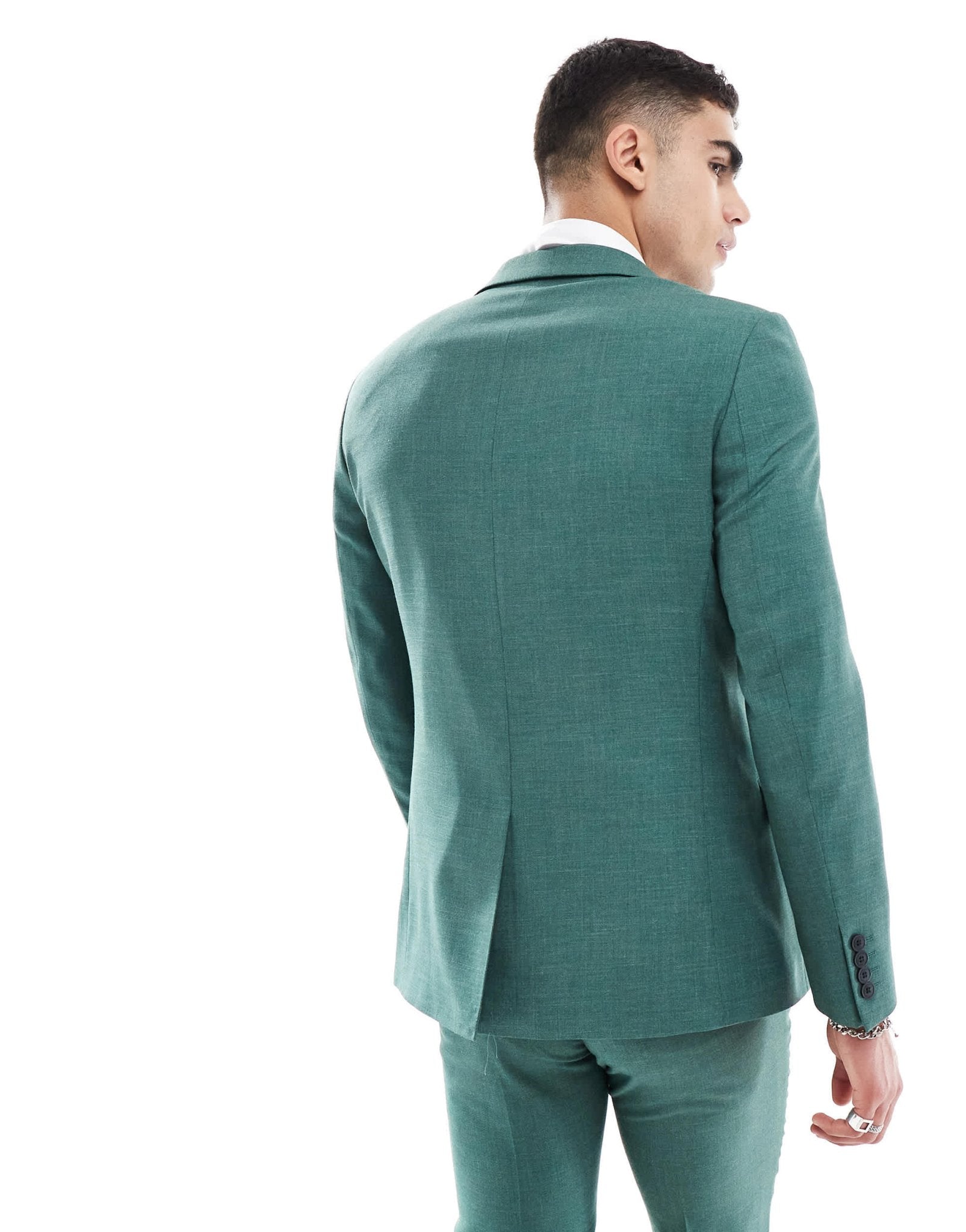 ASOS DESIGN skinny suit jacket in green crosshatch - ASOS Sample Sale EU Store