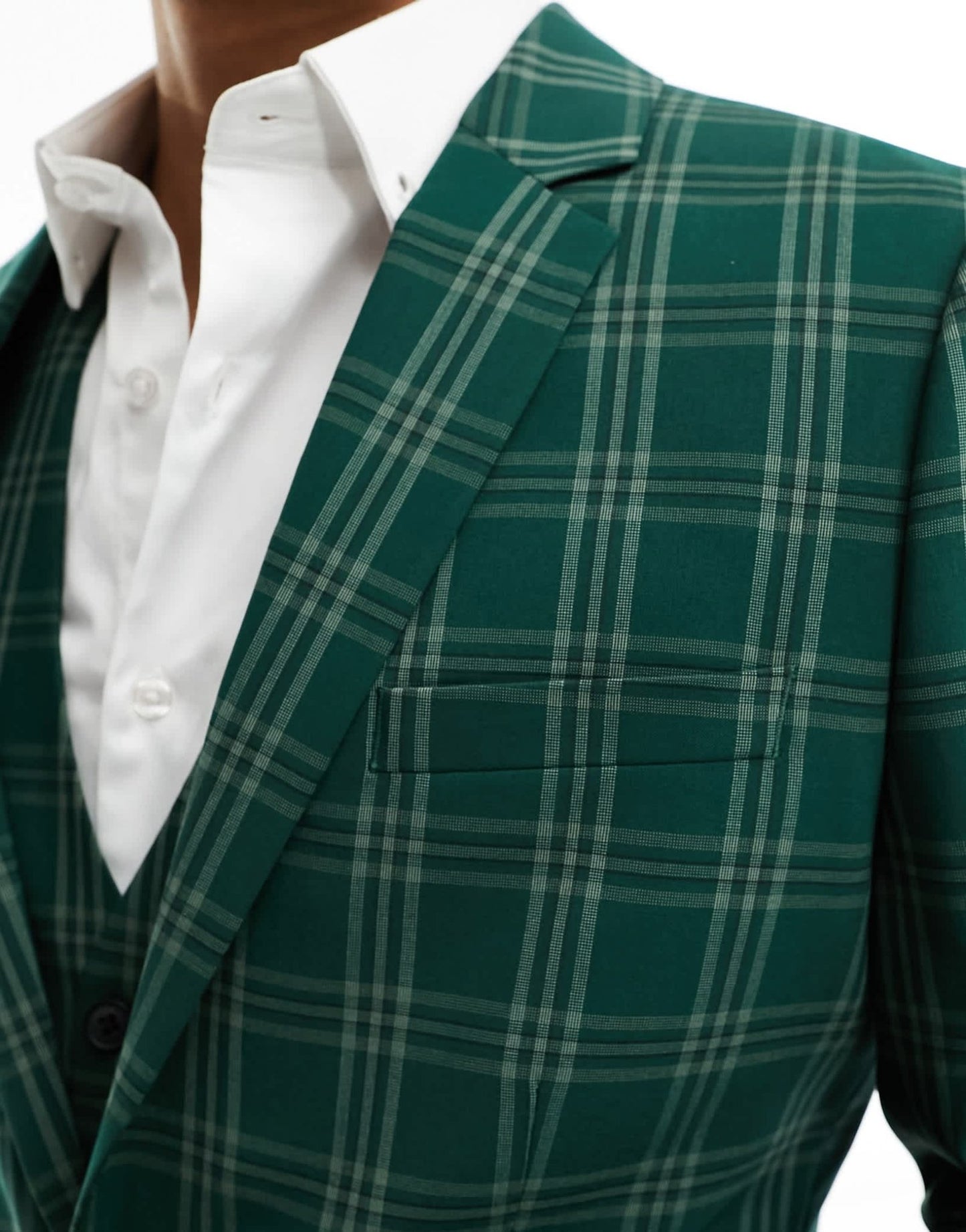 ASOS DESIGN skinny suit jacket in green tonal check - ASOS Sample Sale EU Store