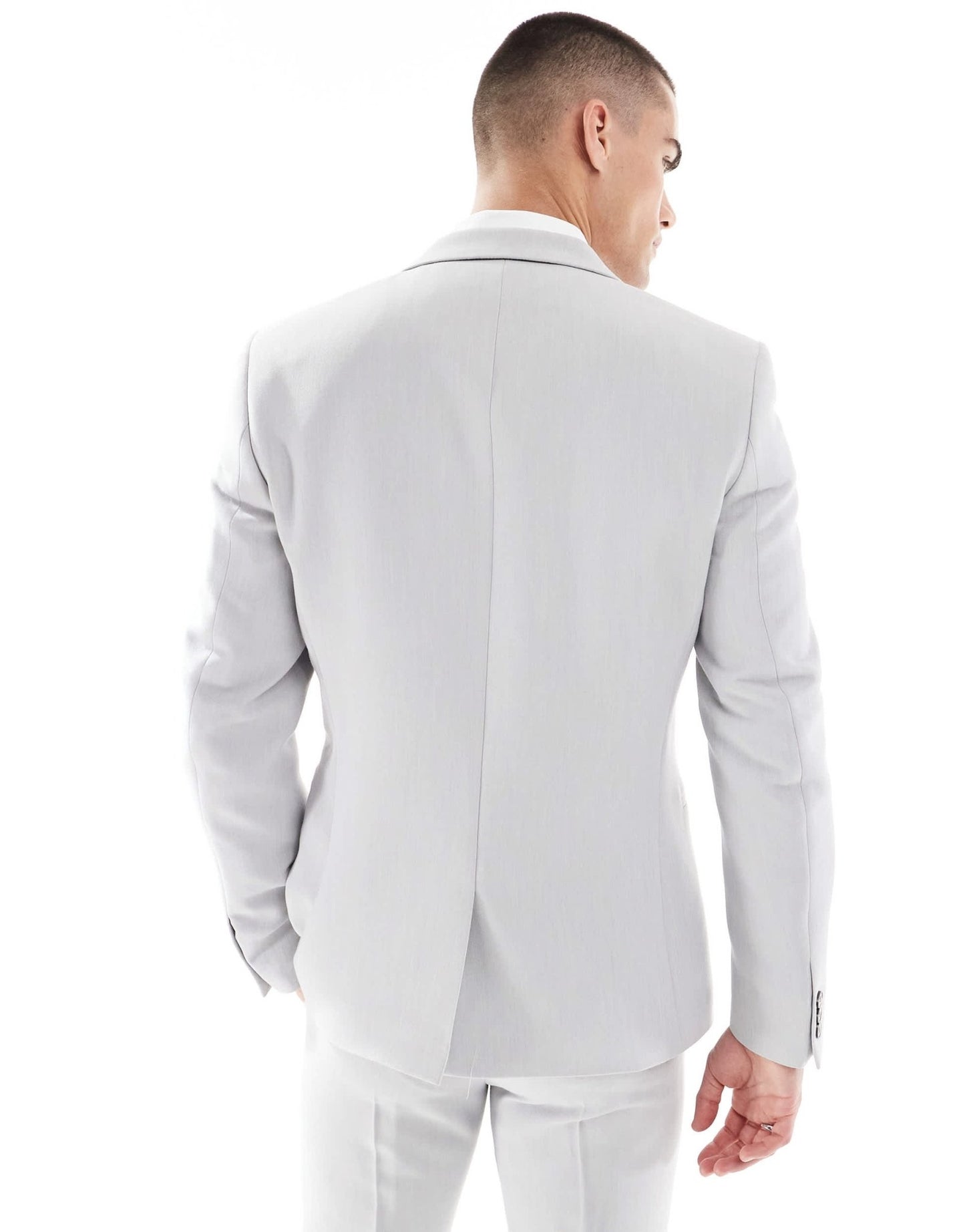 ASOS DESIGN skinny suit jacket in light grey microtexture - ASOS Sample Sale EU Store