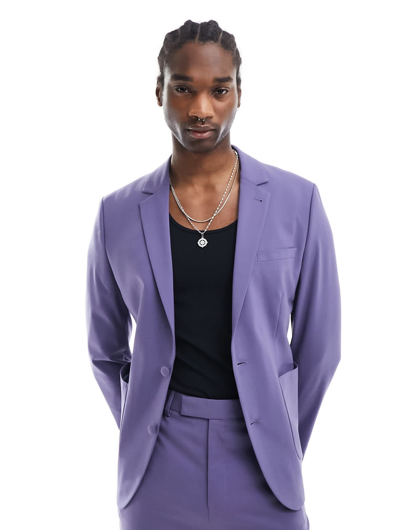 ASOS DESIGN skinny suit jacket in purple - ASOS Sample Sale EU Store