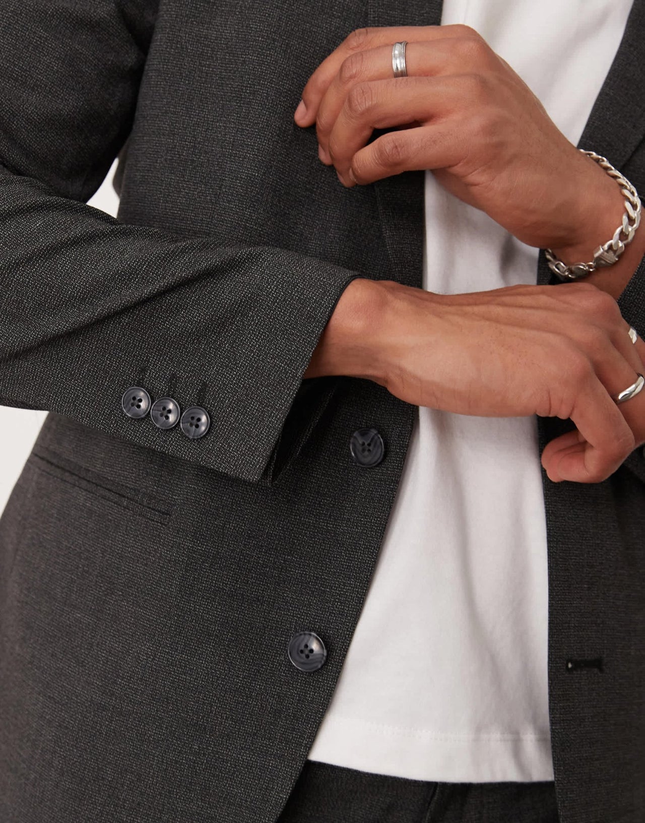 ASOS DESIGN skinny suit jacket in salt and pepper texture - ASOS Sample Sale EU Store