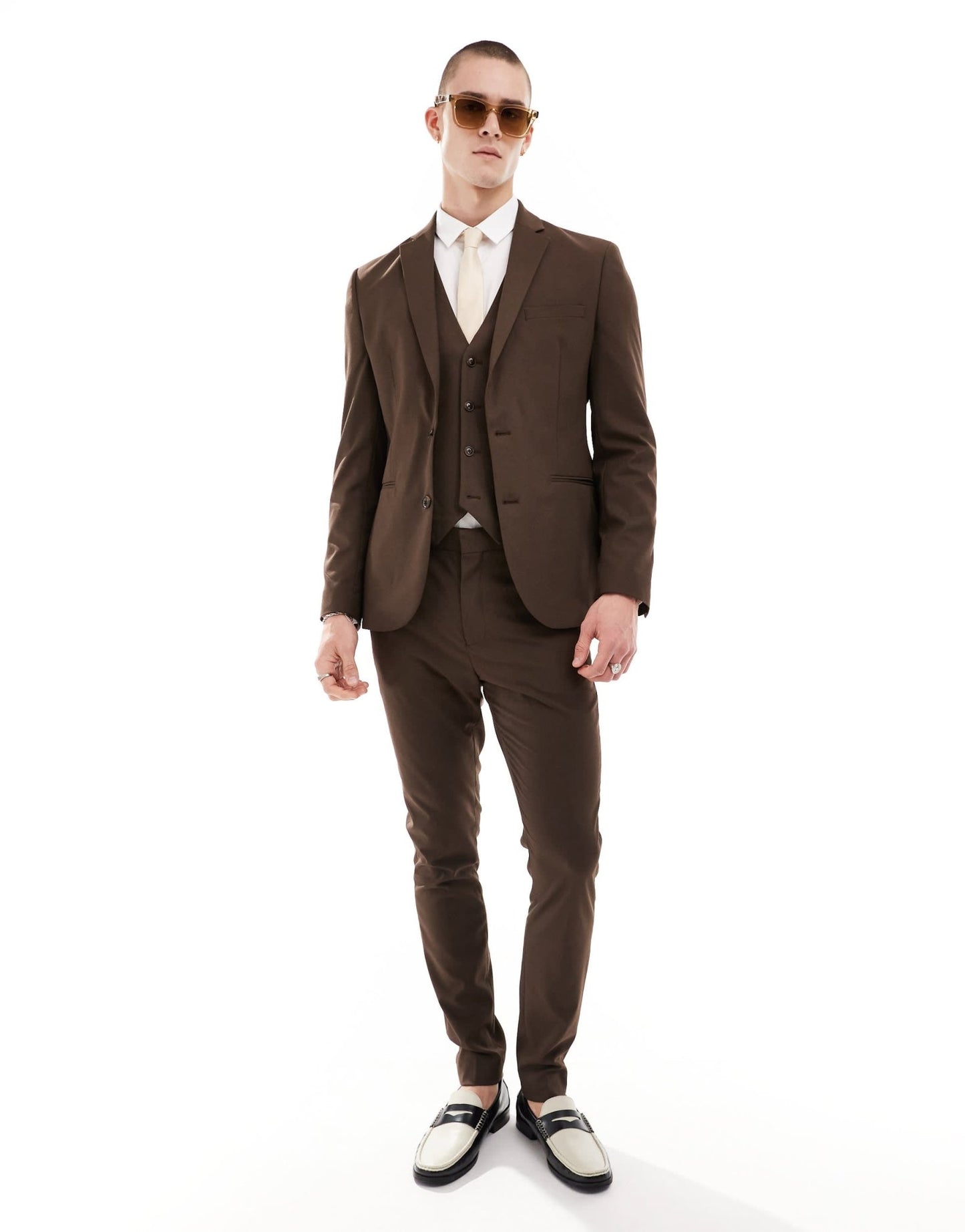 ASOS DESIGN skinny suit trouser in chocolate brown - ASOS Sample Sale EU Store