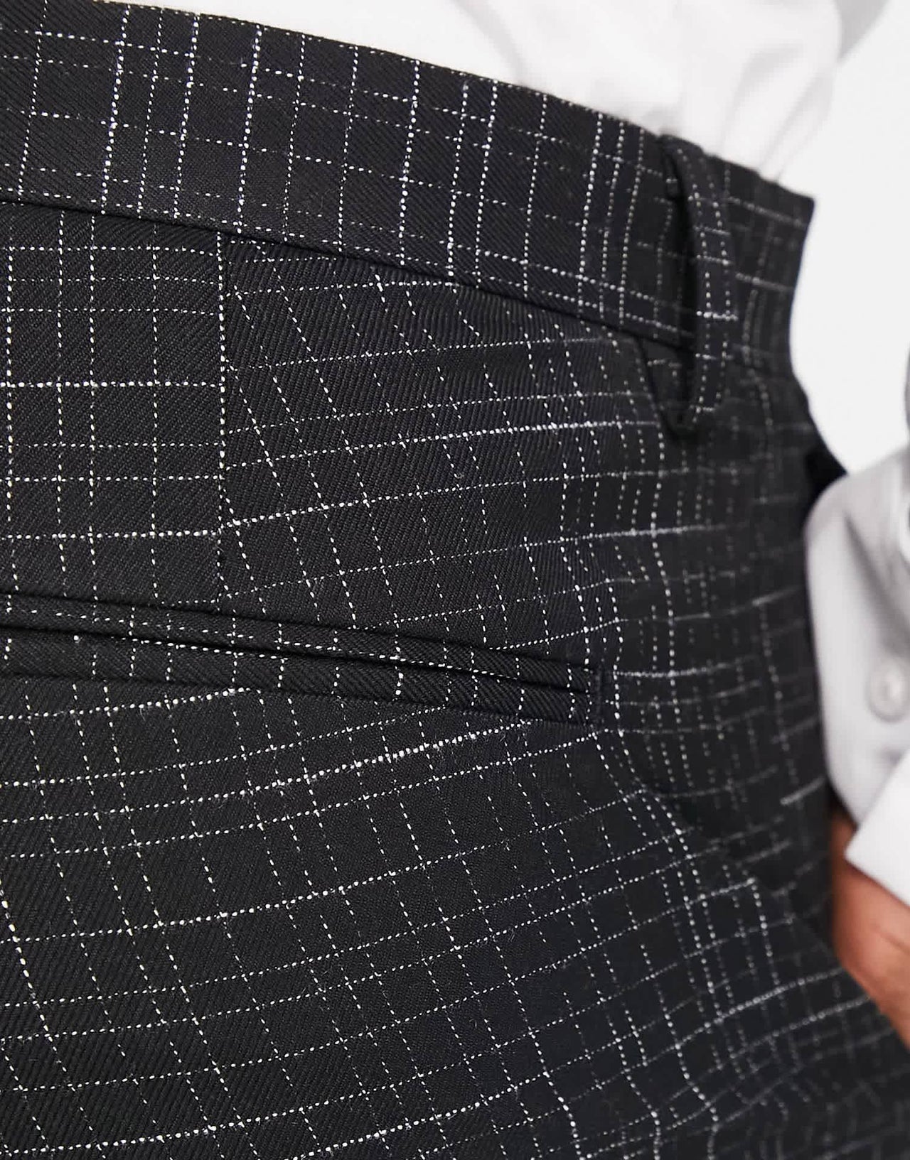 ASOS DESIGN skinny suit trousers in crosshatch in black - ASOS Sample Sale EU Store