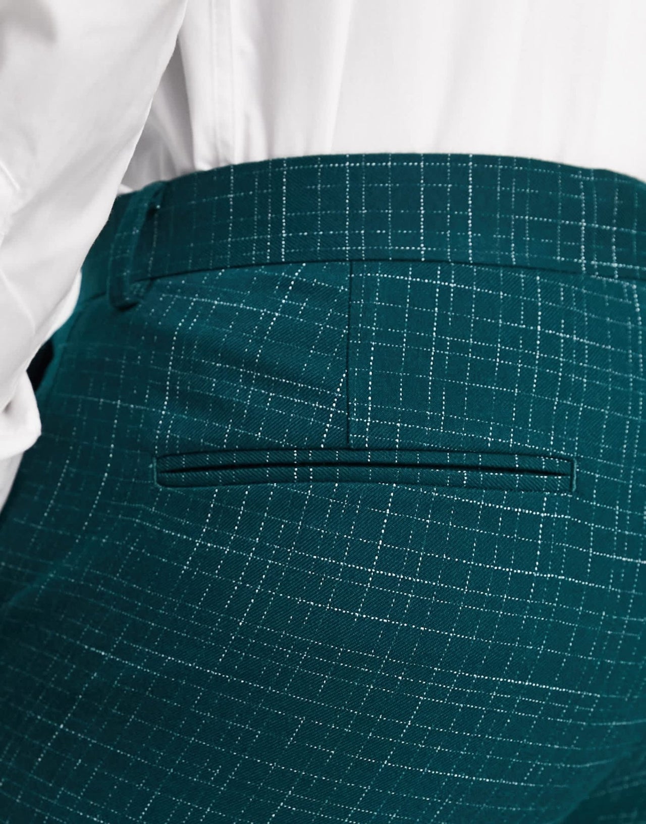 ASOS DESIGN skinny suit trousers in crosshatch in green - ASOS Sample Sale EU Store