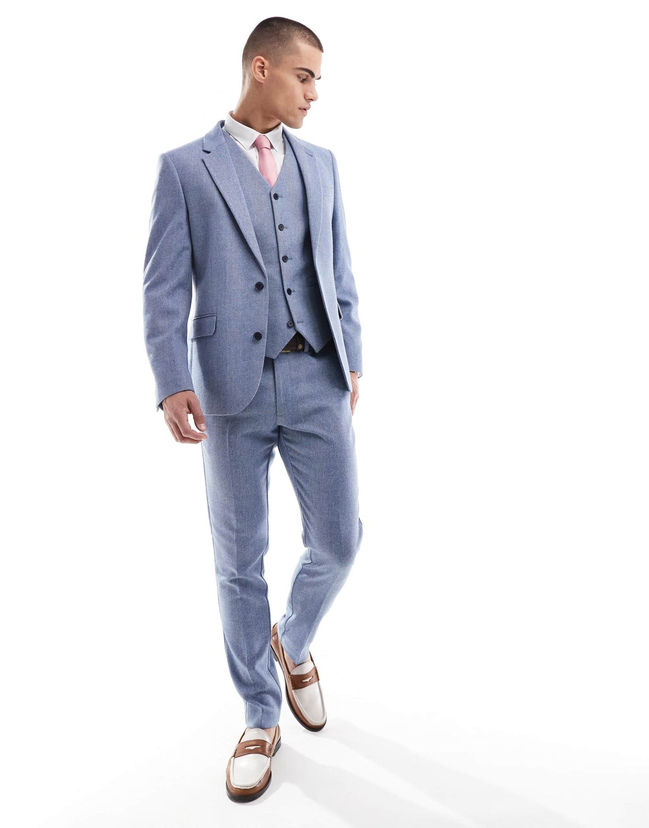 ASOS DESIGN skinny suit trousers with wool in blue - ASOS Sample Sale EU Store