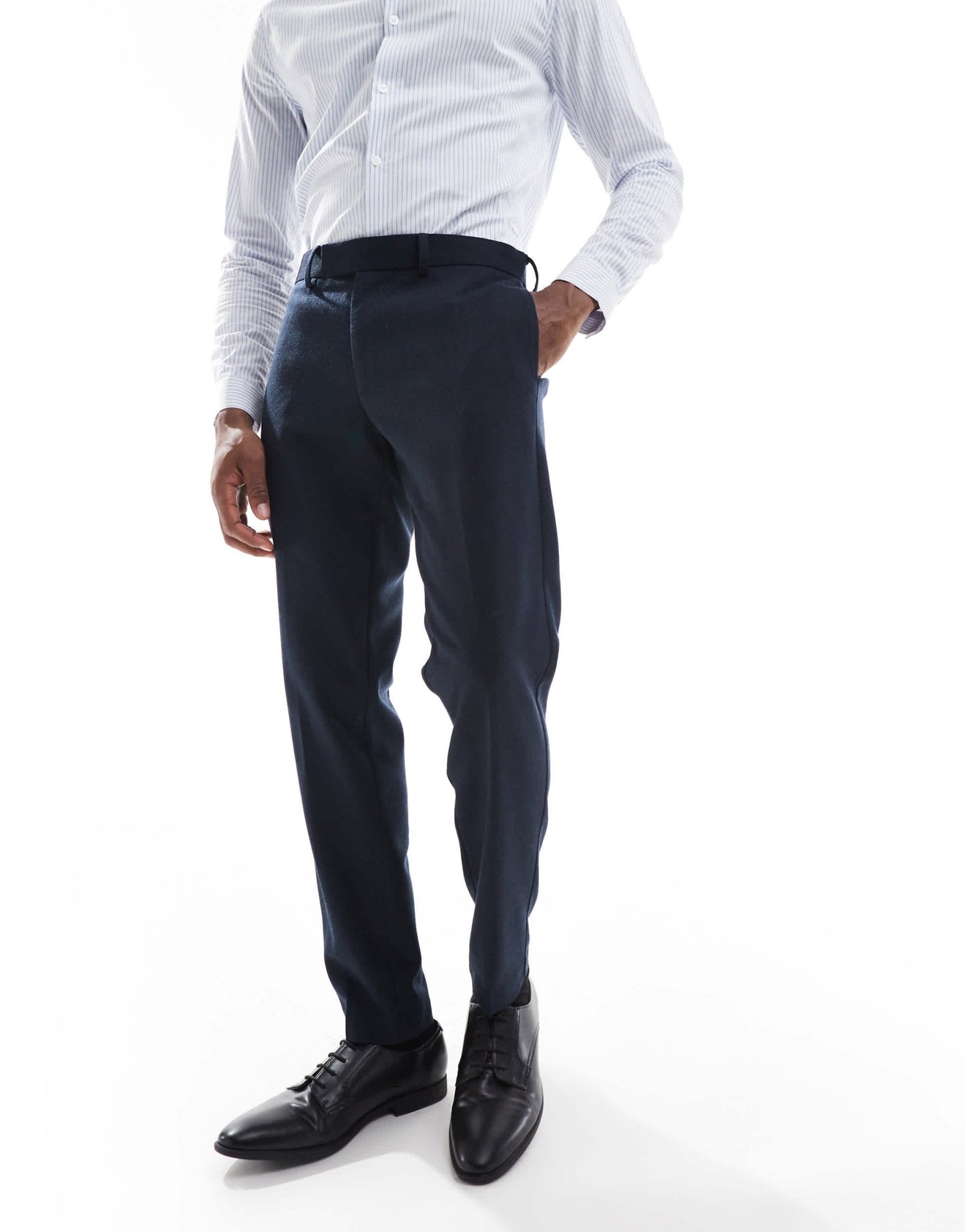 ASOS DESIGN skinny suit trousers with wool in blue barleyweave - ASOS Sample Sale EU Store