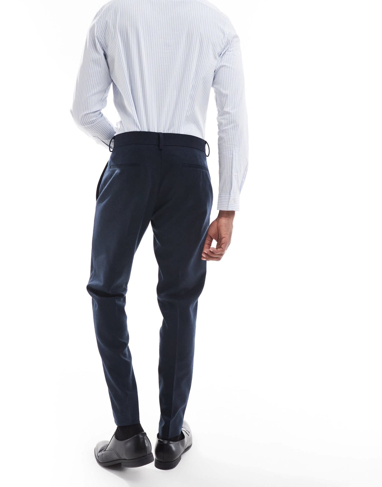 ASOS DESIGN skinny suit trousers with wool in blue barleyweave - ASOS Sample Sale EU Store