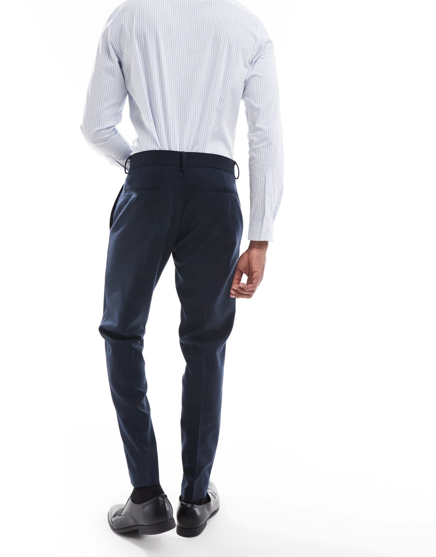 ASOS DESIGN skinny suit trousers with wool in blue barleyweave - ASOS Sample Sale EU Store